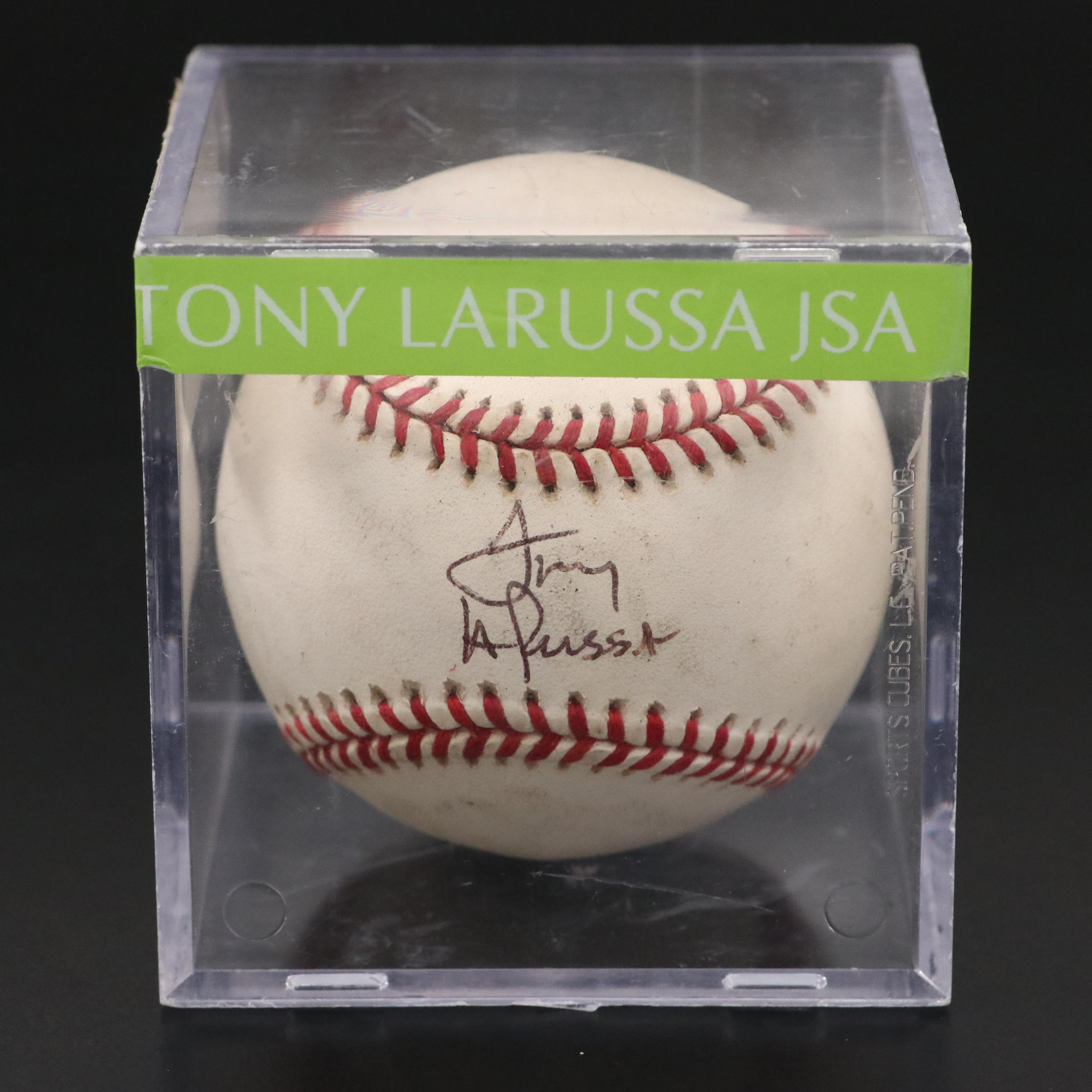 Tony La Russa Signed Rawlings Official Baseball with Bobby Cox Signed Card, JSA