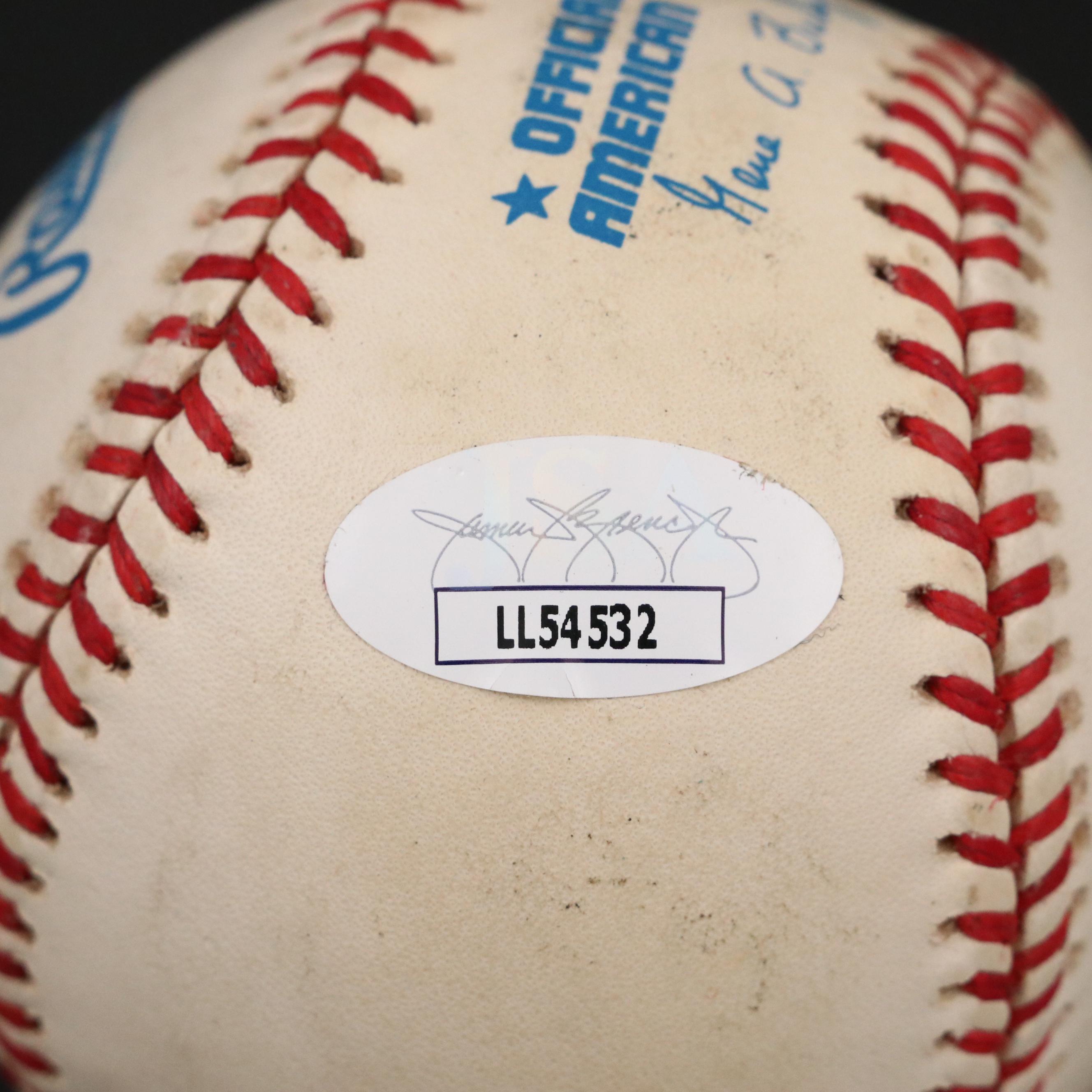 Tony La Russa Signed Rawlings Official Baseball with Bobby Cox Signed Card, JSA