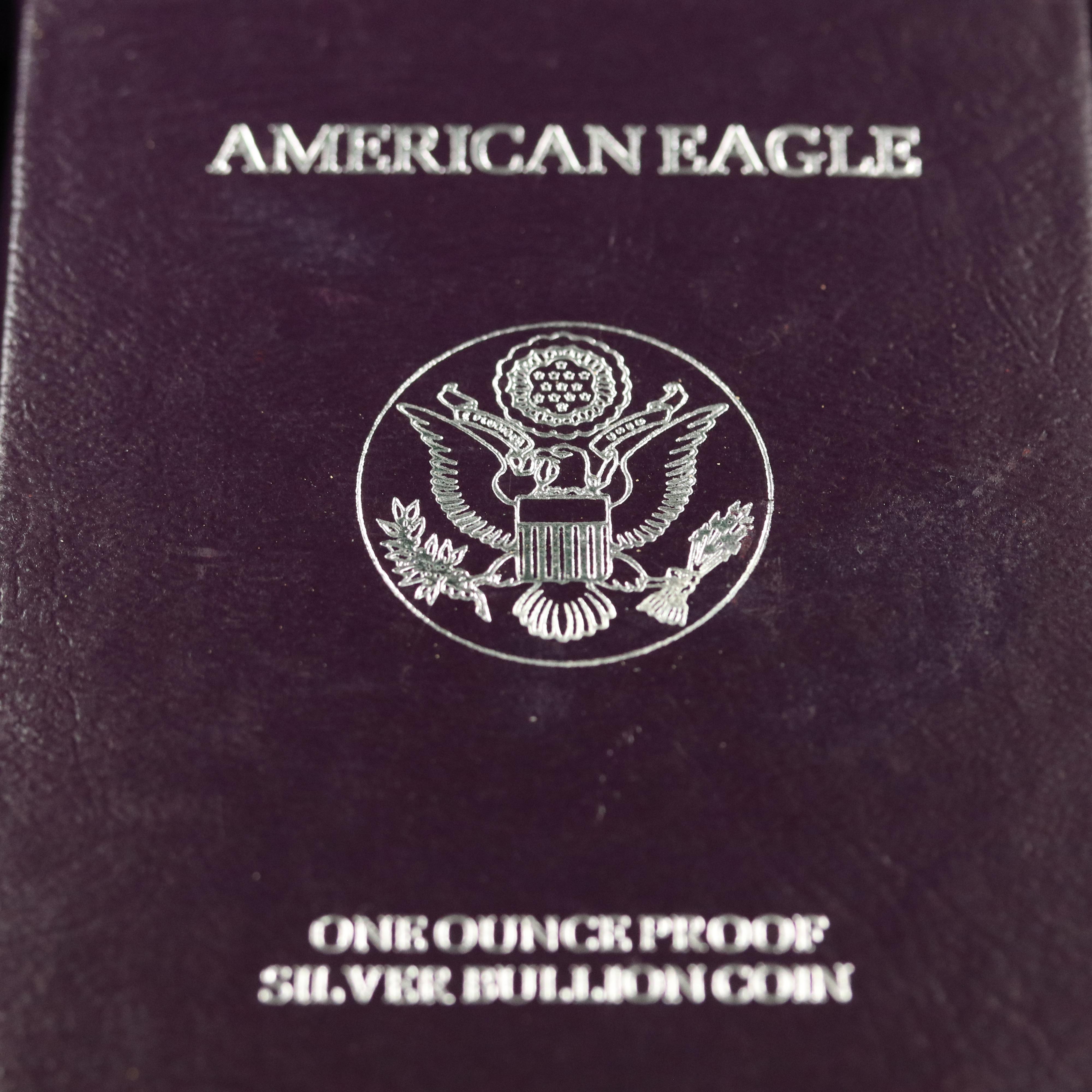 Three 1990-S Proof American Silver Eagle Bullion Coins