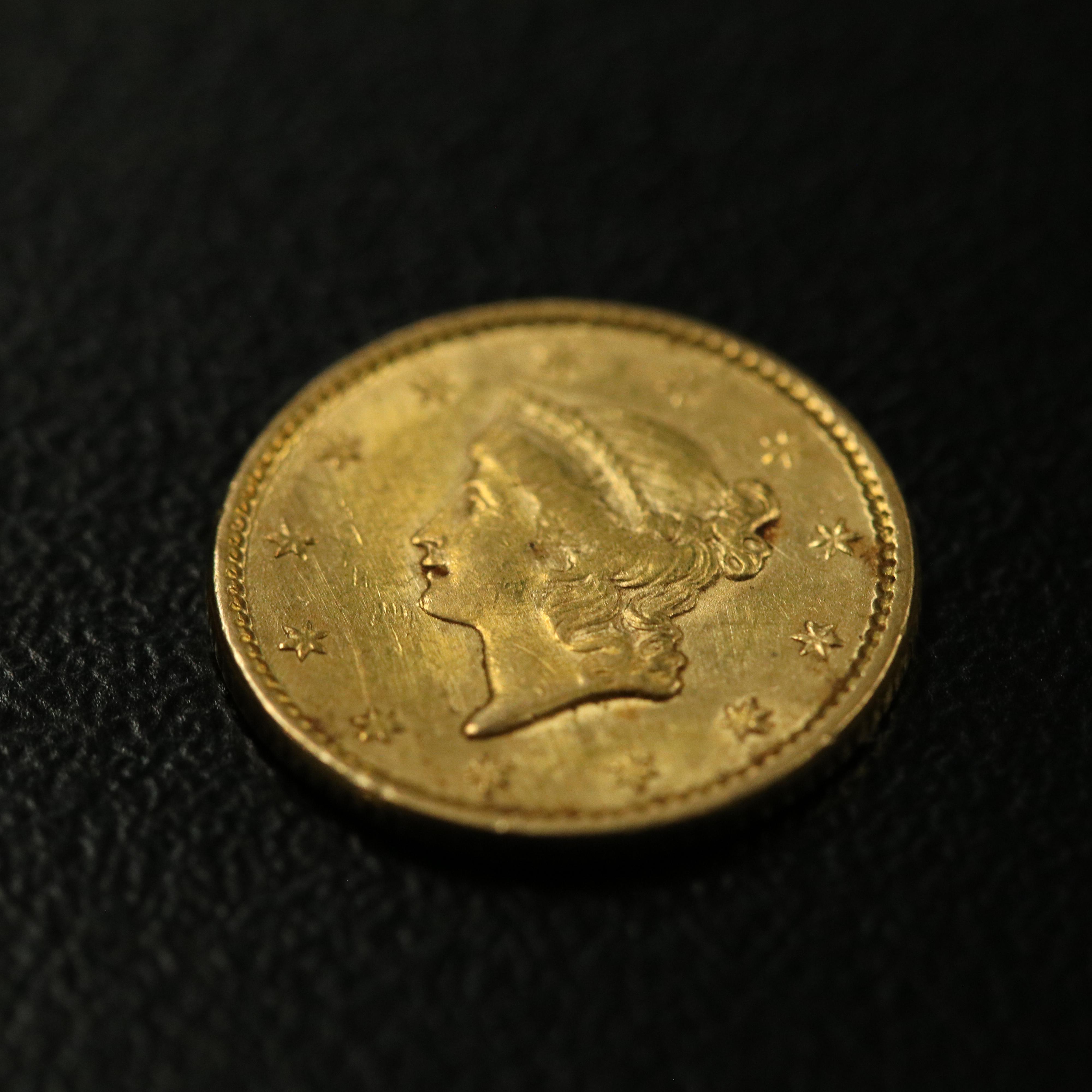 1850 Liberty Head $1 Gold Coin