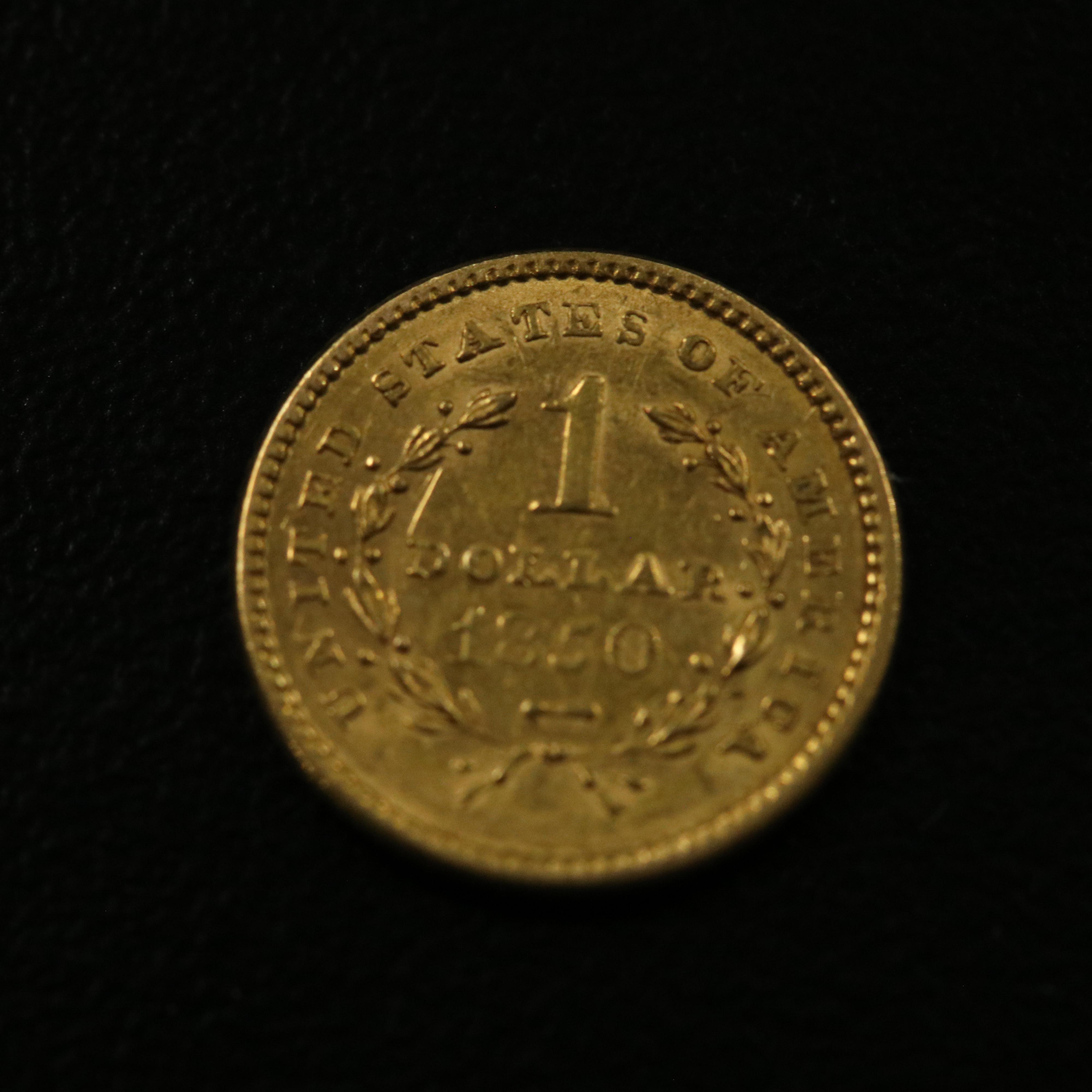 1850 Liberty Head $1 Gold Coin