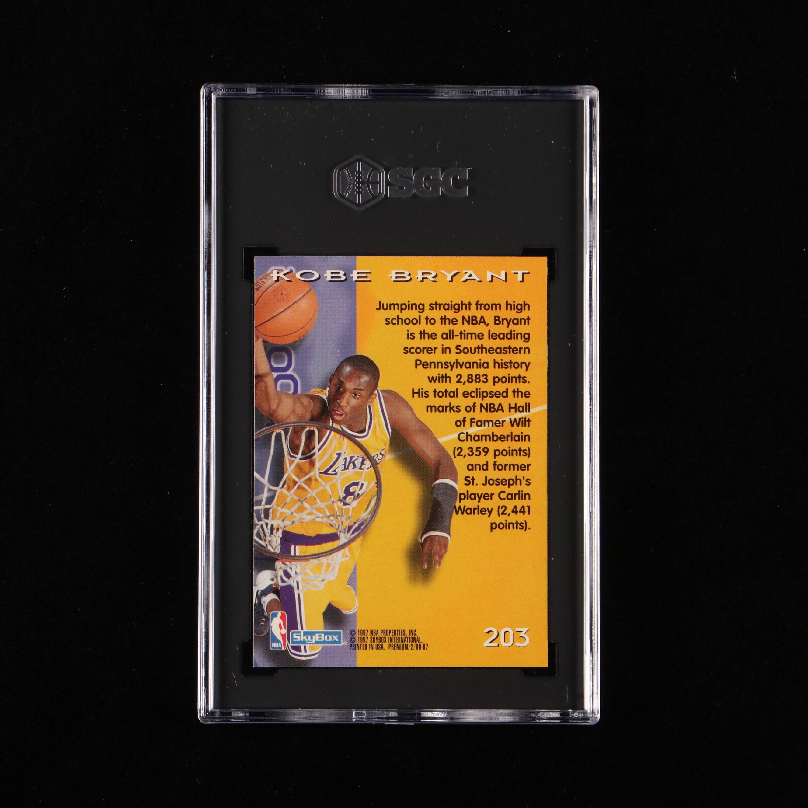 1996-97 Skybox Premium Kobe Bryant Rookie Basketball Card Graded SGC 9