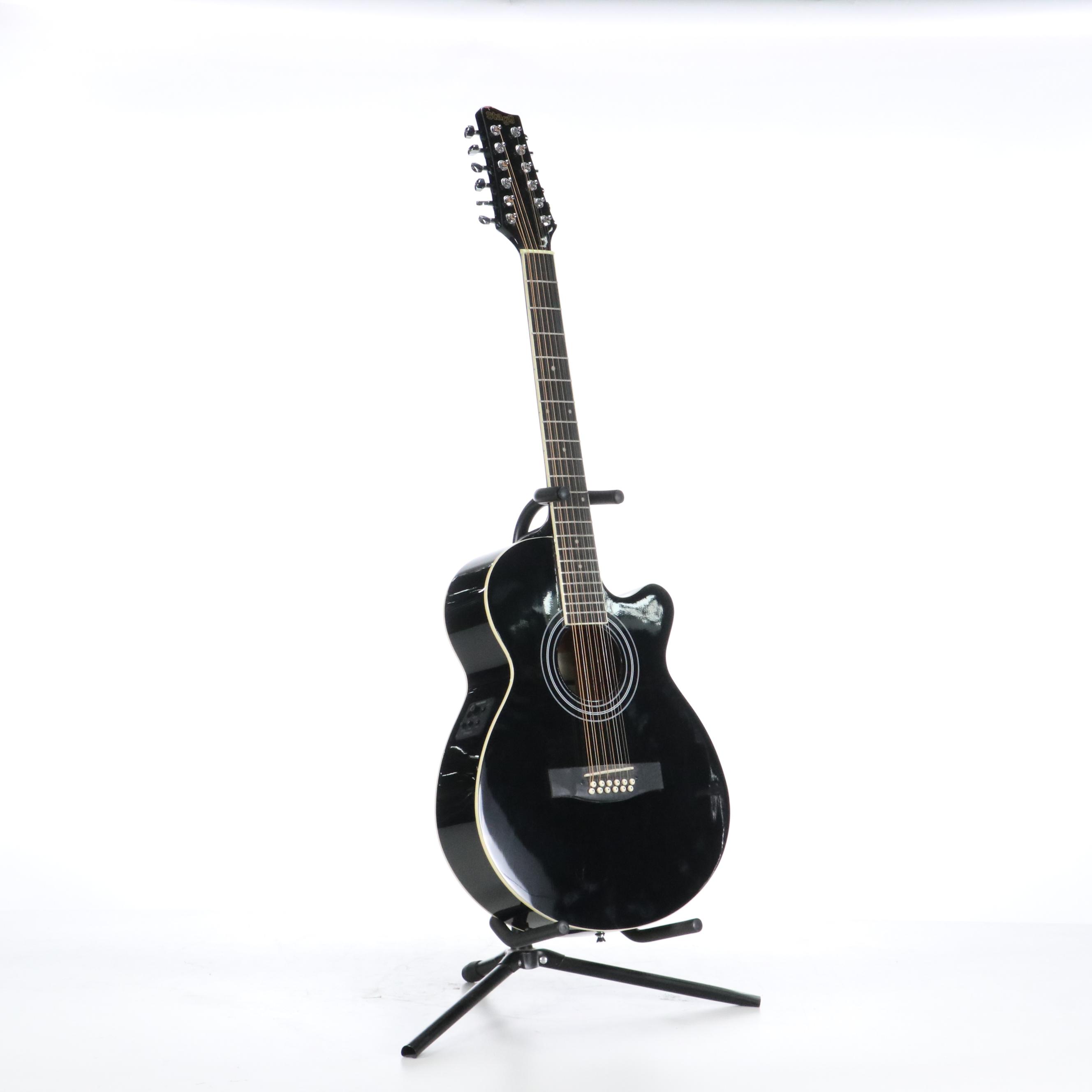 Stag Mini-Jumbo 12-String Single Cutaway Concert Electric Acoustic Guitar