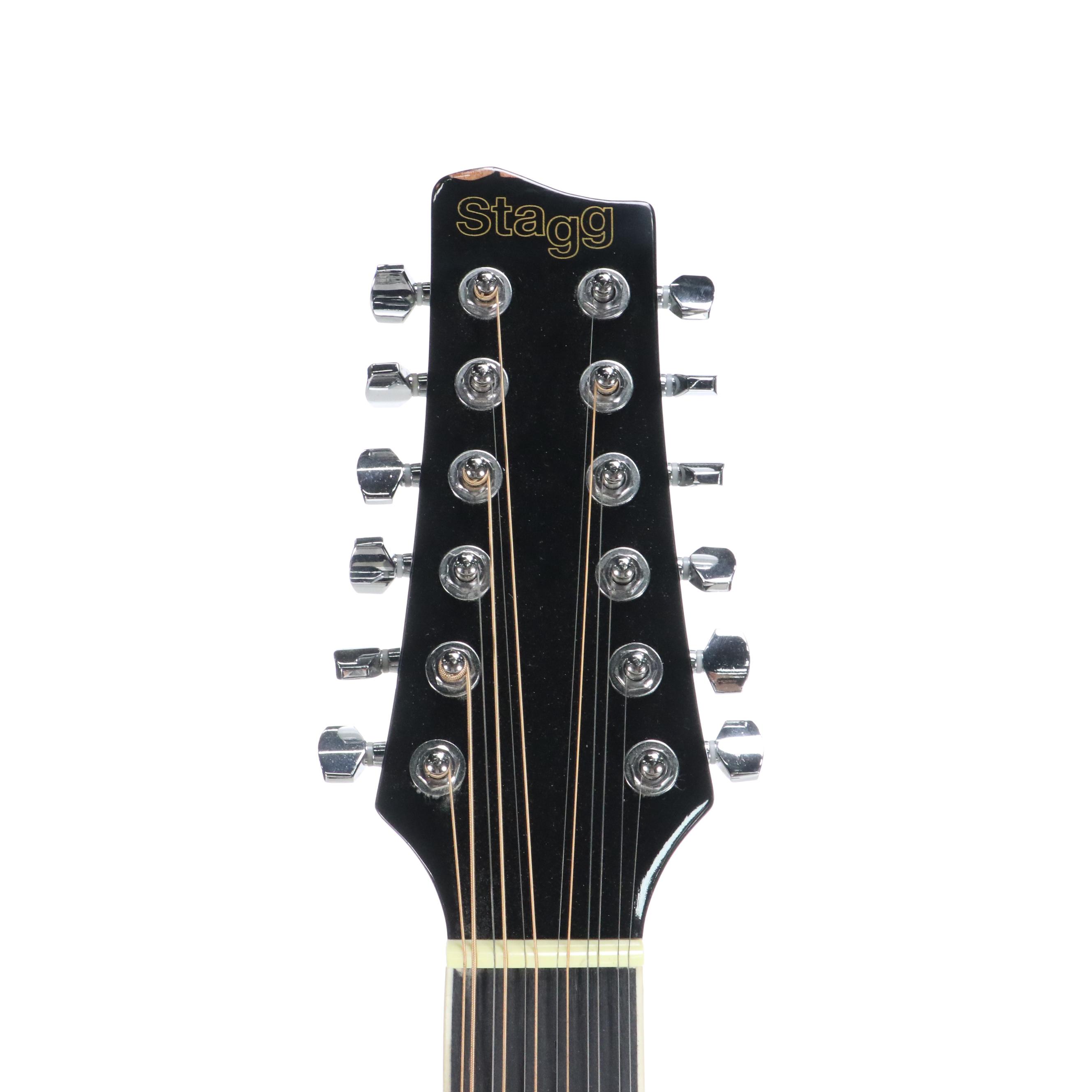 Stag Mini-Jumbo 12-String Single Cutaway Concert Electric Acoustic Guitar