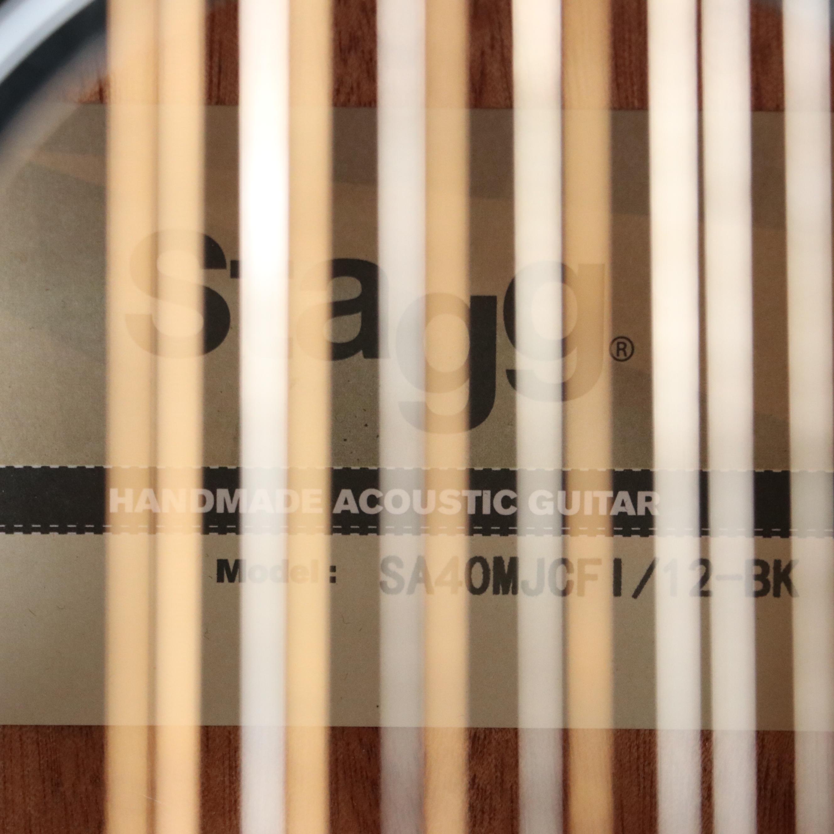 Stag Mini-Jumbo 12-String Single Cutaway Concert Electric Acoustic Guitar