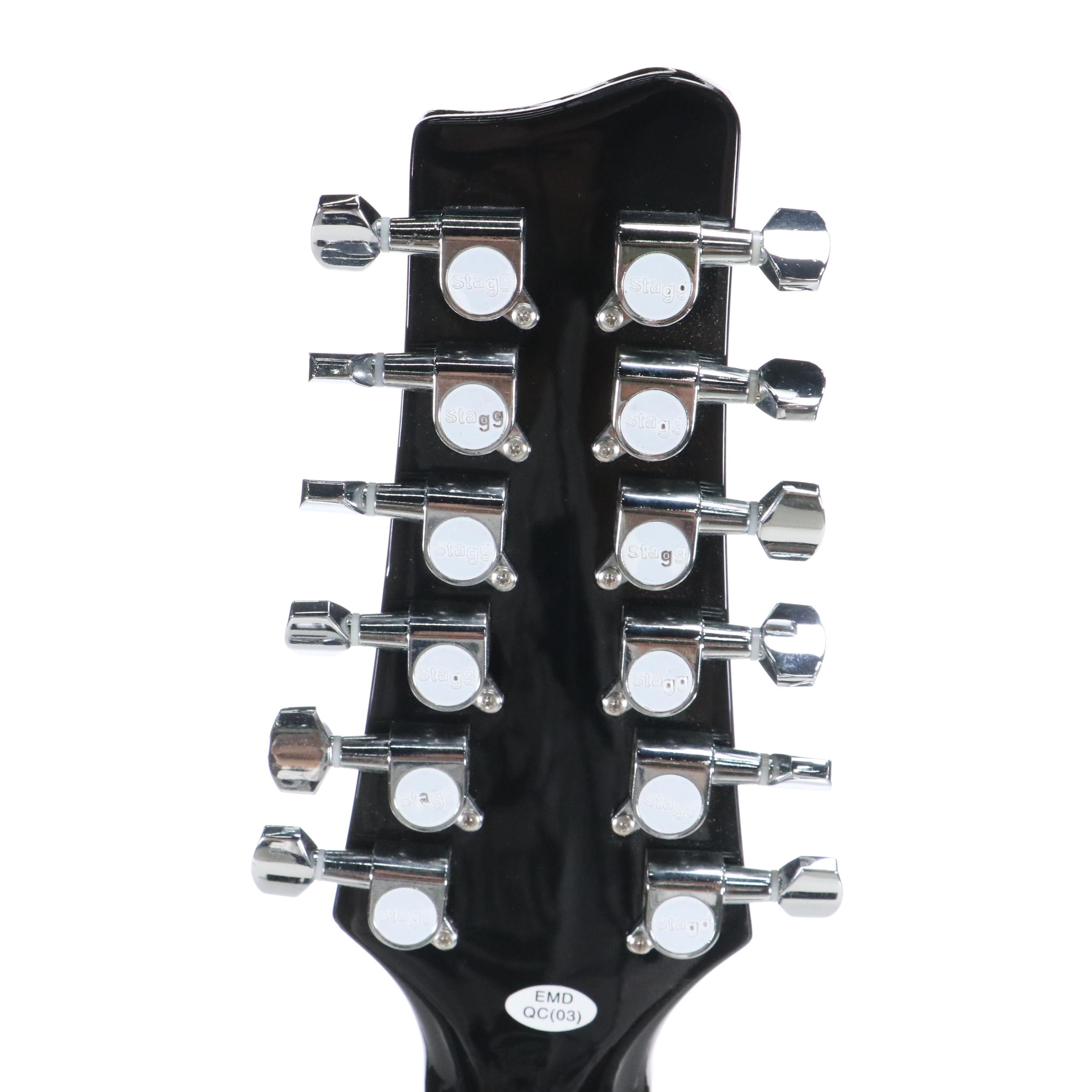 Stag Mini-Jumbo 12-String Single Cutaway Concert Electric Acoustic Guitar