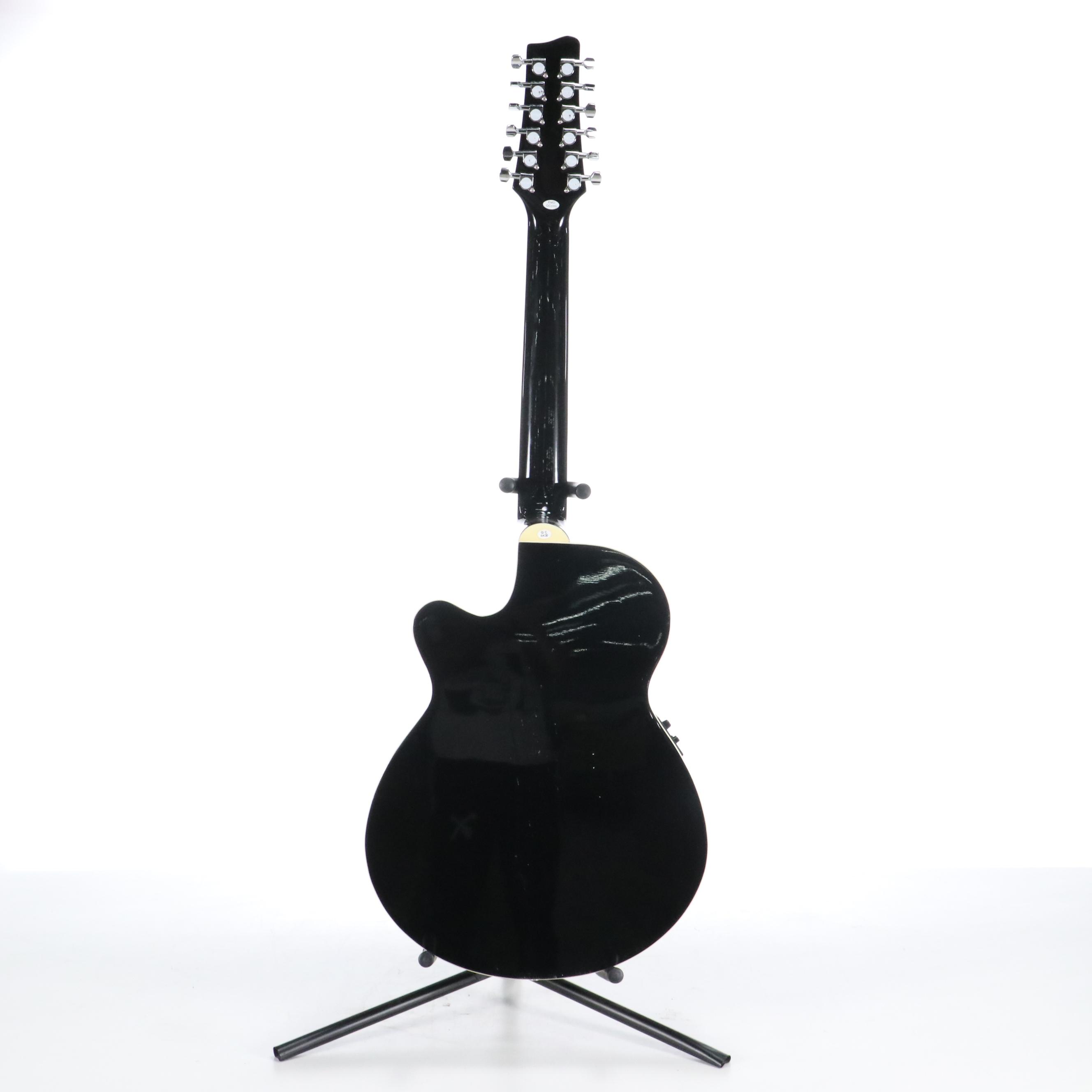Stag Mini-Jumbo 12-String Single Cutaway Concert Electric Acoustic Guitar