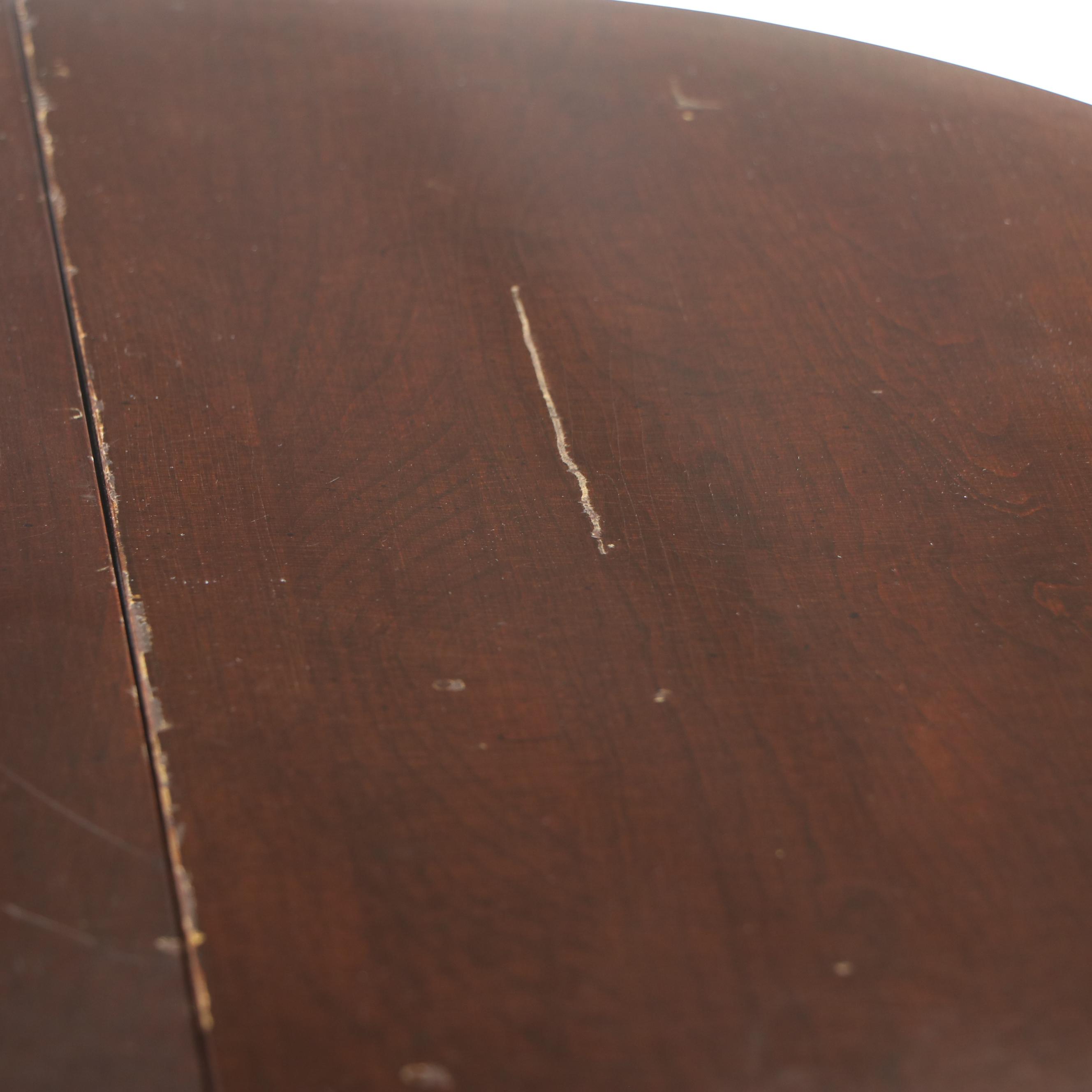 American Colonial Style Walnut Serving Cart with Tray, Mid to Late 20th Century