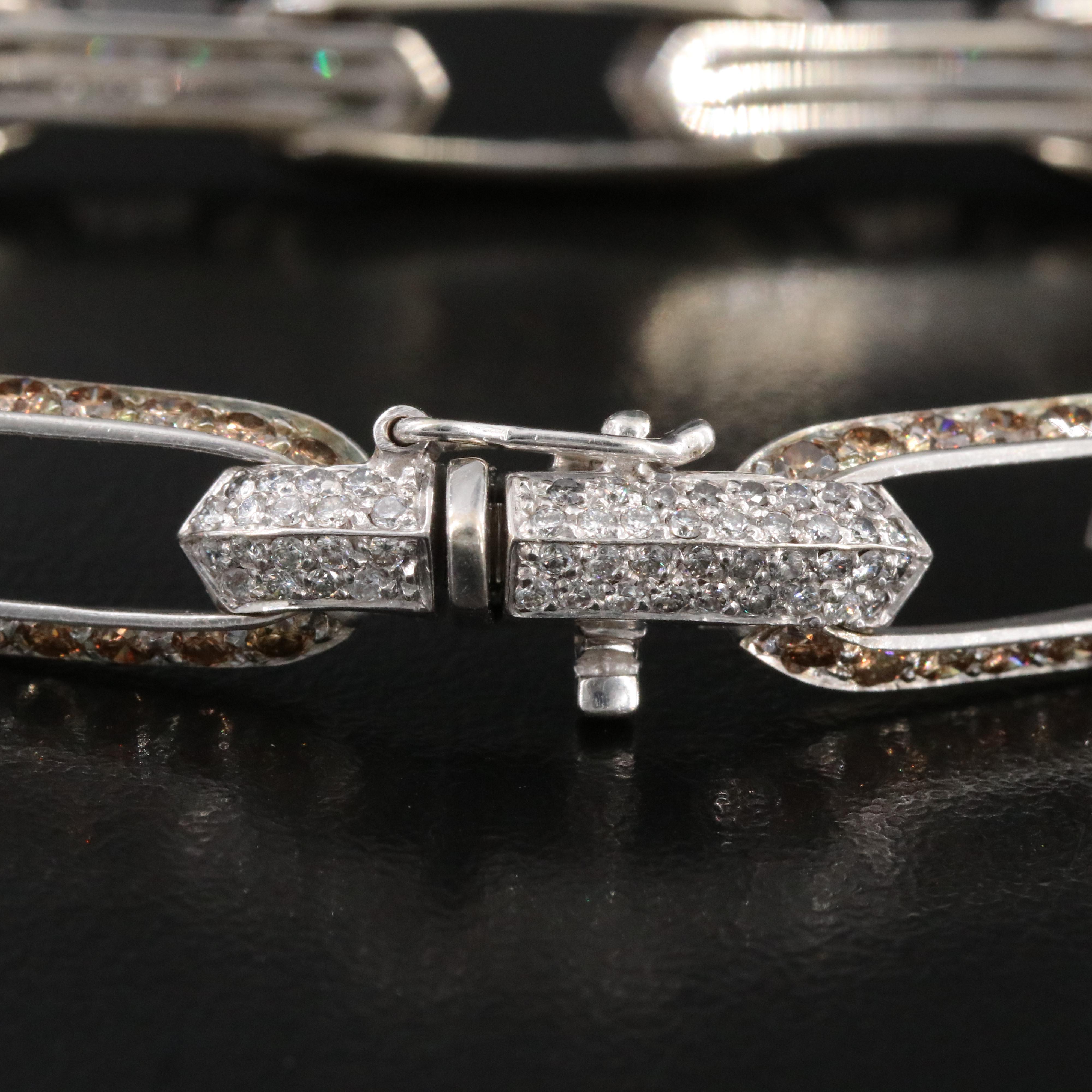 Marco Valente Italy 18K 7.01 CTW Diamond Chain Bracelet Including Fancy Brown