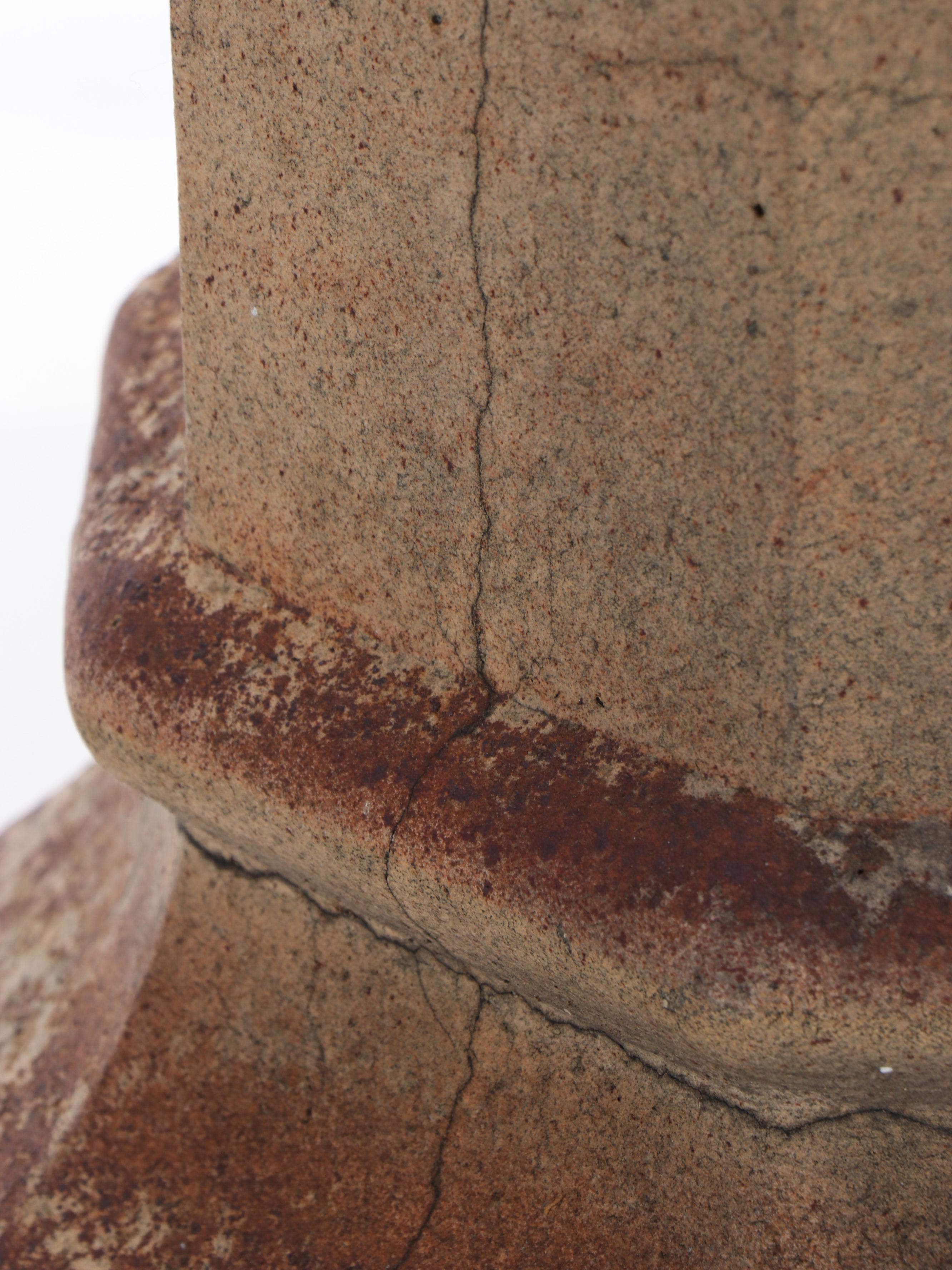 Victorian Earthenware Chimney Cap Style Pedestal, Late 19th/Early 20th C.