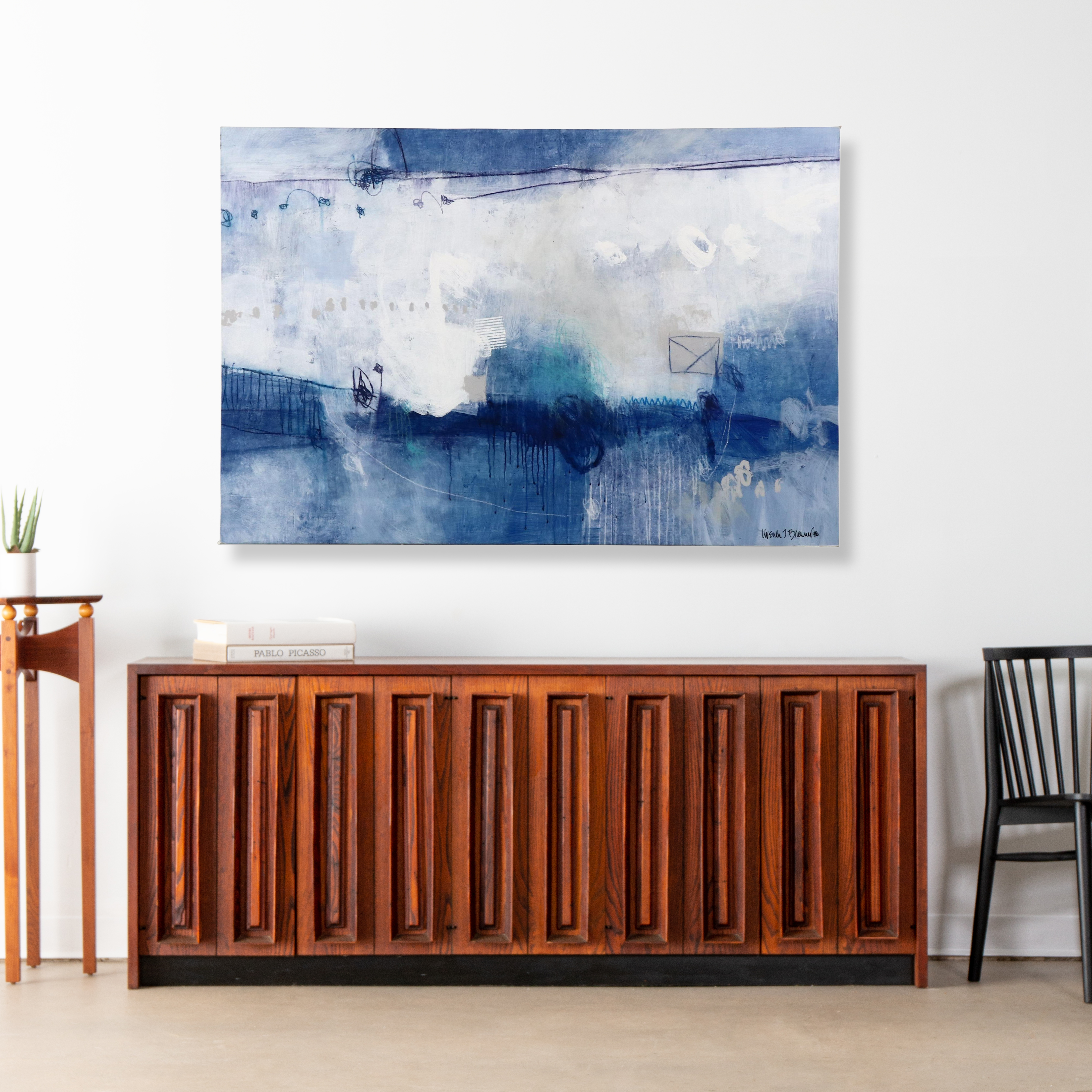 Ursula J. Brenner Abstract Mixed Media Painting, 21st Century