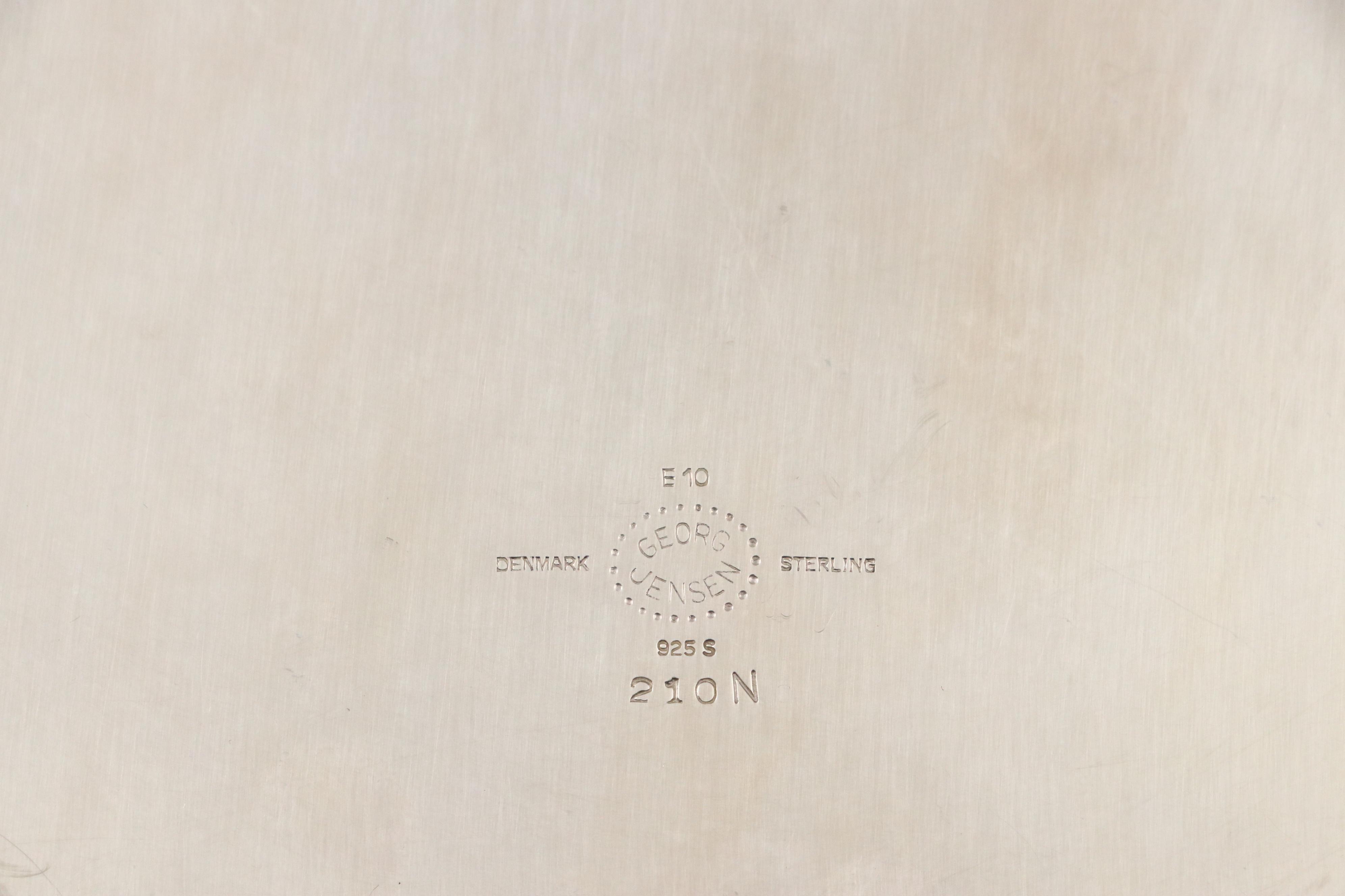 Georg Jensen Hammered Sterling Silver Chargers with Beaded Rims