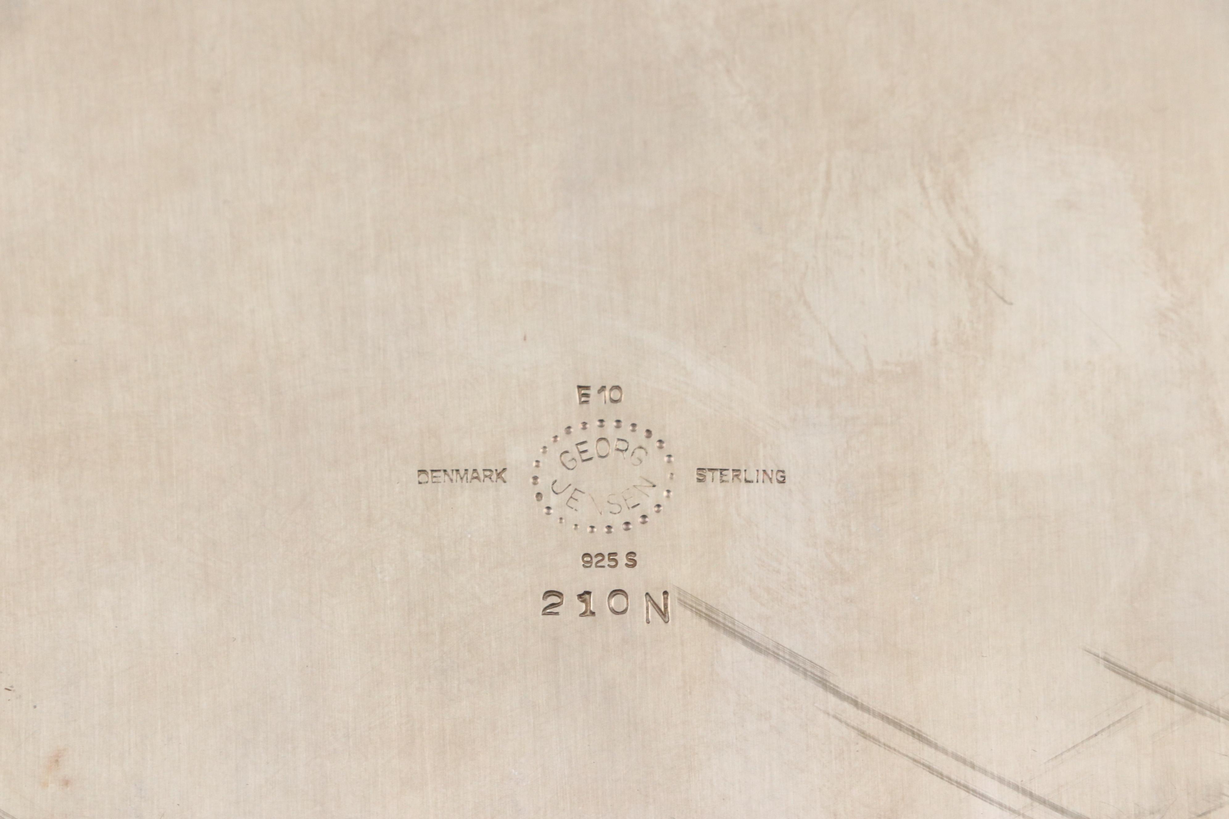 Georg Jensen Hammered Sterling Silver Chargers with Beaded Rims