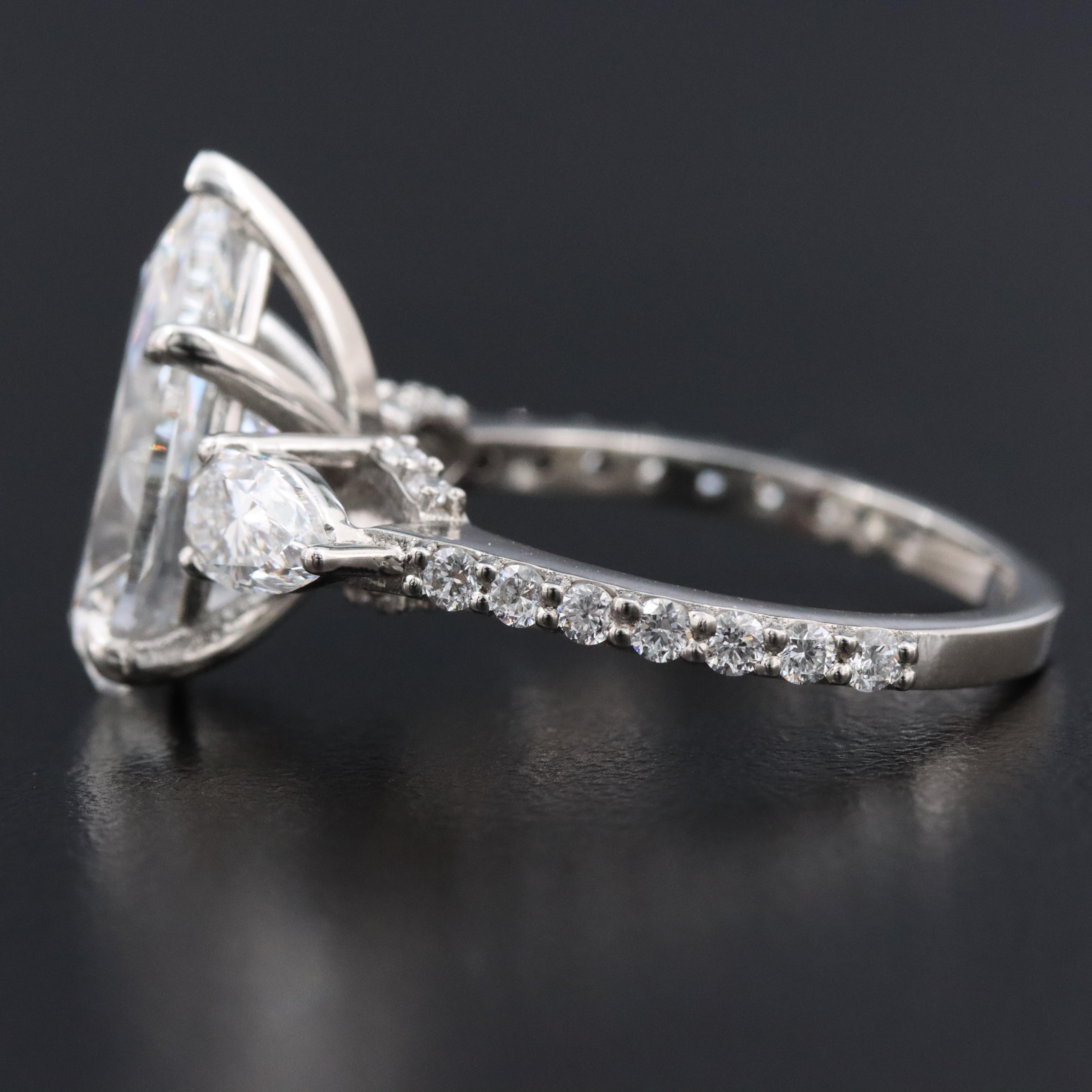 Platinum 4.92 CTW Lab Grown Diamond Ring with IGI Report