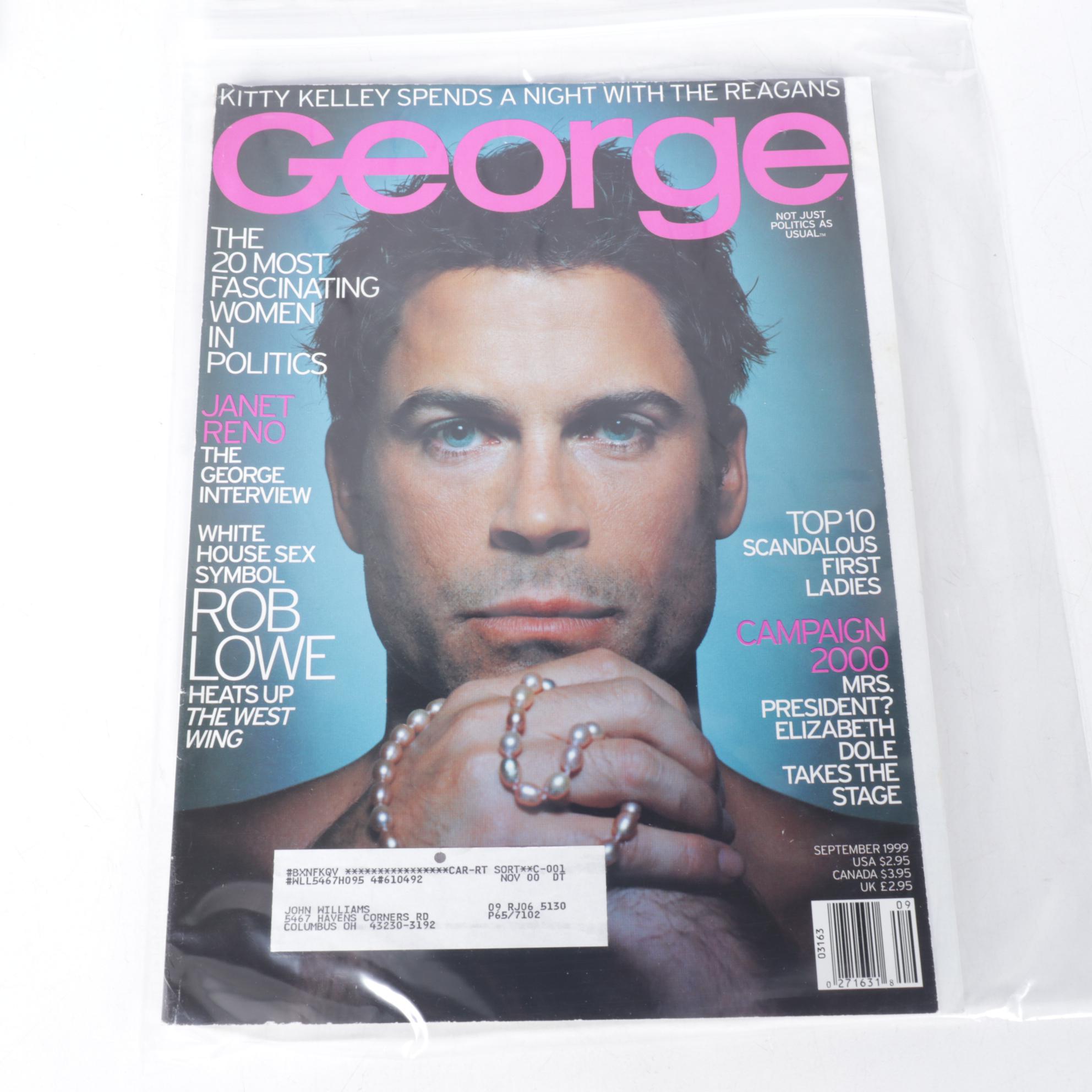 "George" Magazine Issues Featuring Rob Lowe & The West Wing, 1990s/2000s