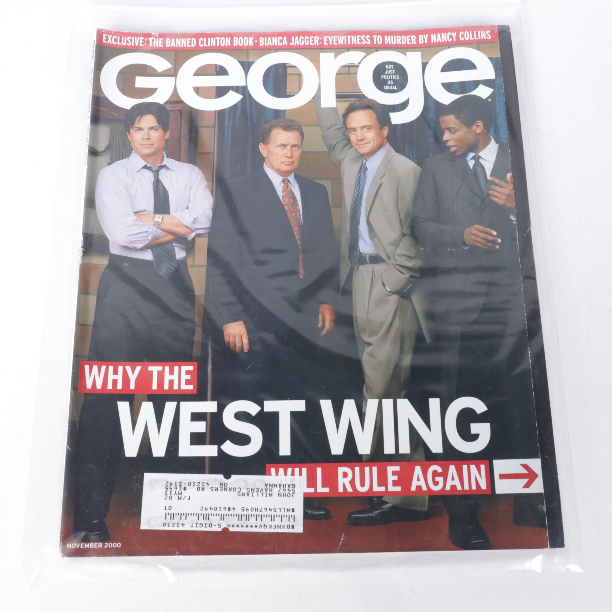 "George" Magazine Issues Featuring Rob Lowe & The West Wing, 1990s/2000s