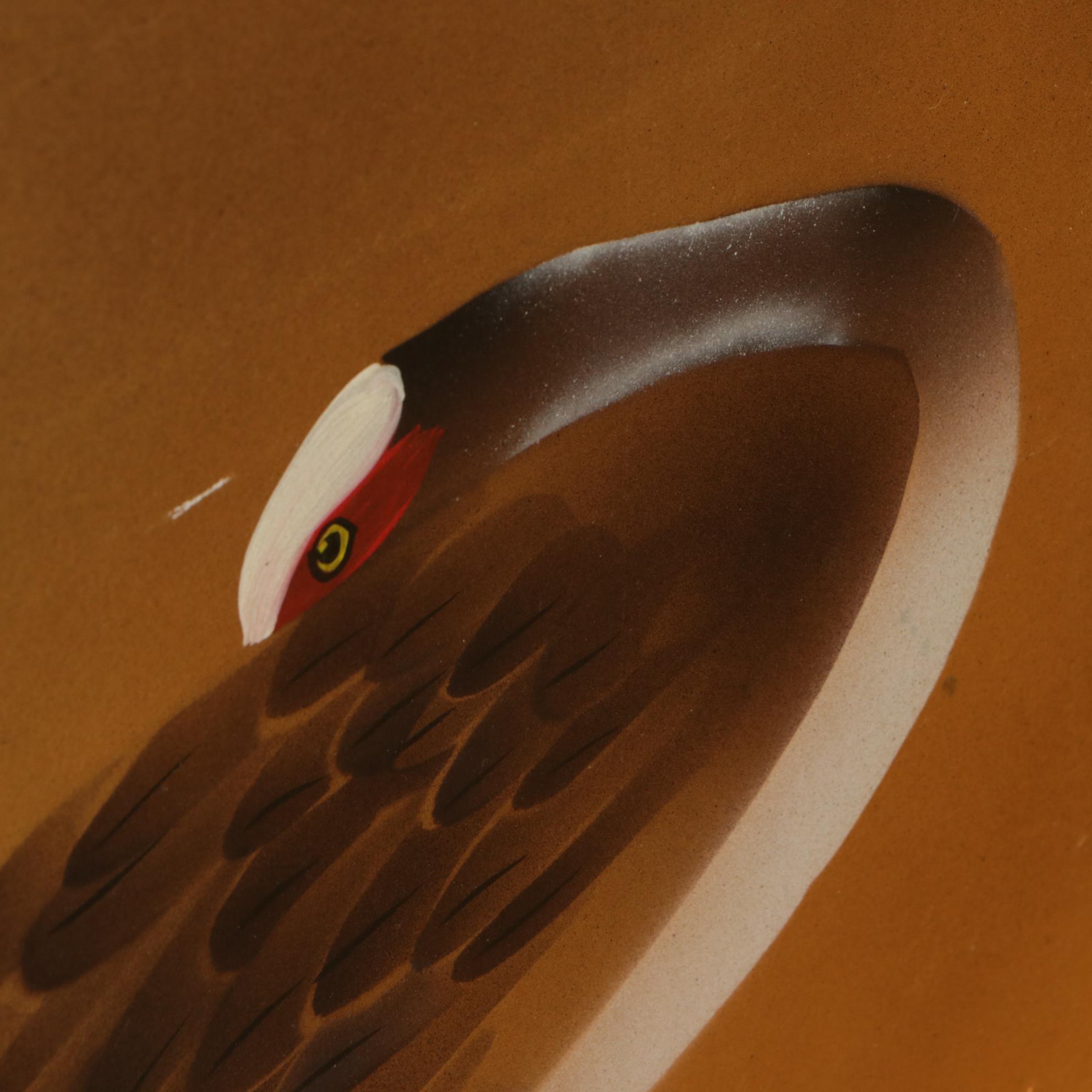 Three Japanese Painted Four-Panel Folding Screens