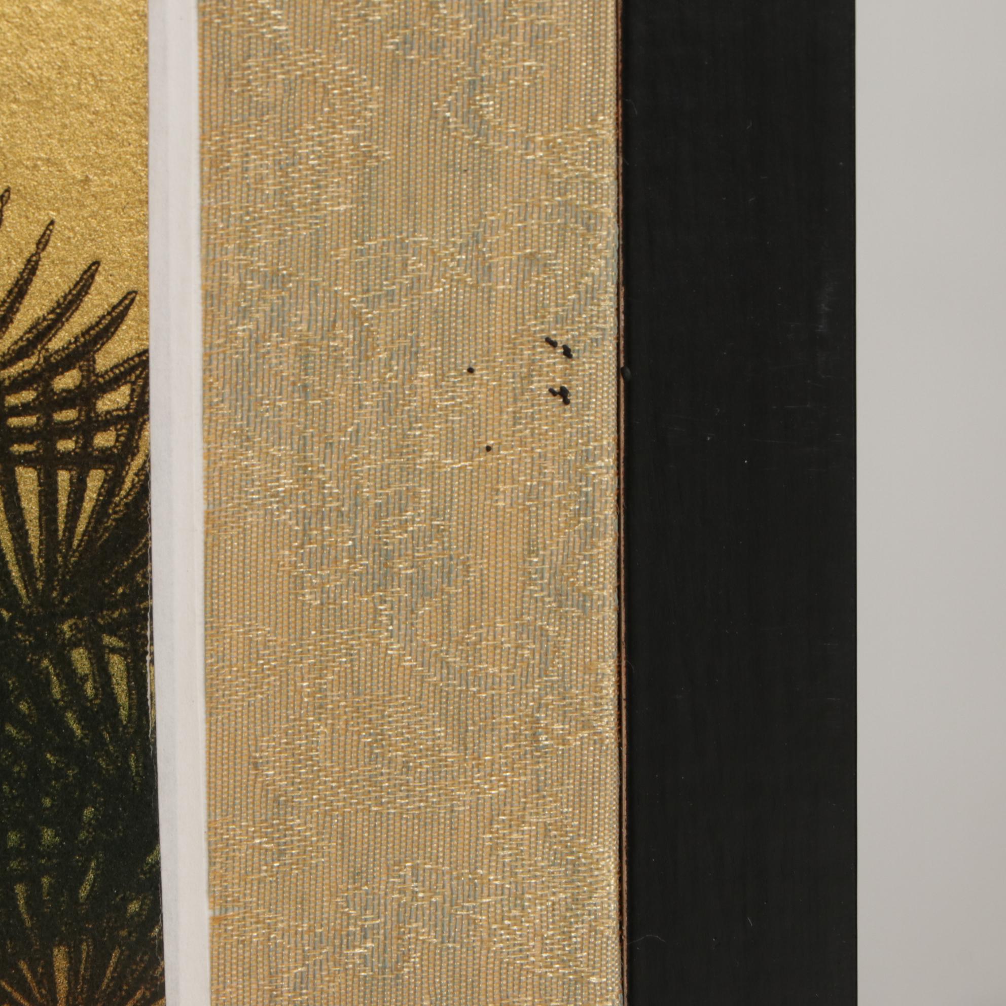 Three Japanese Painted Four-Panel Folding Screens