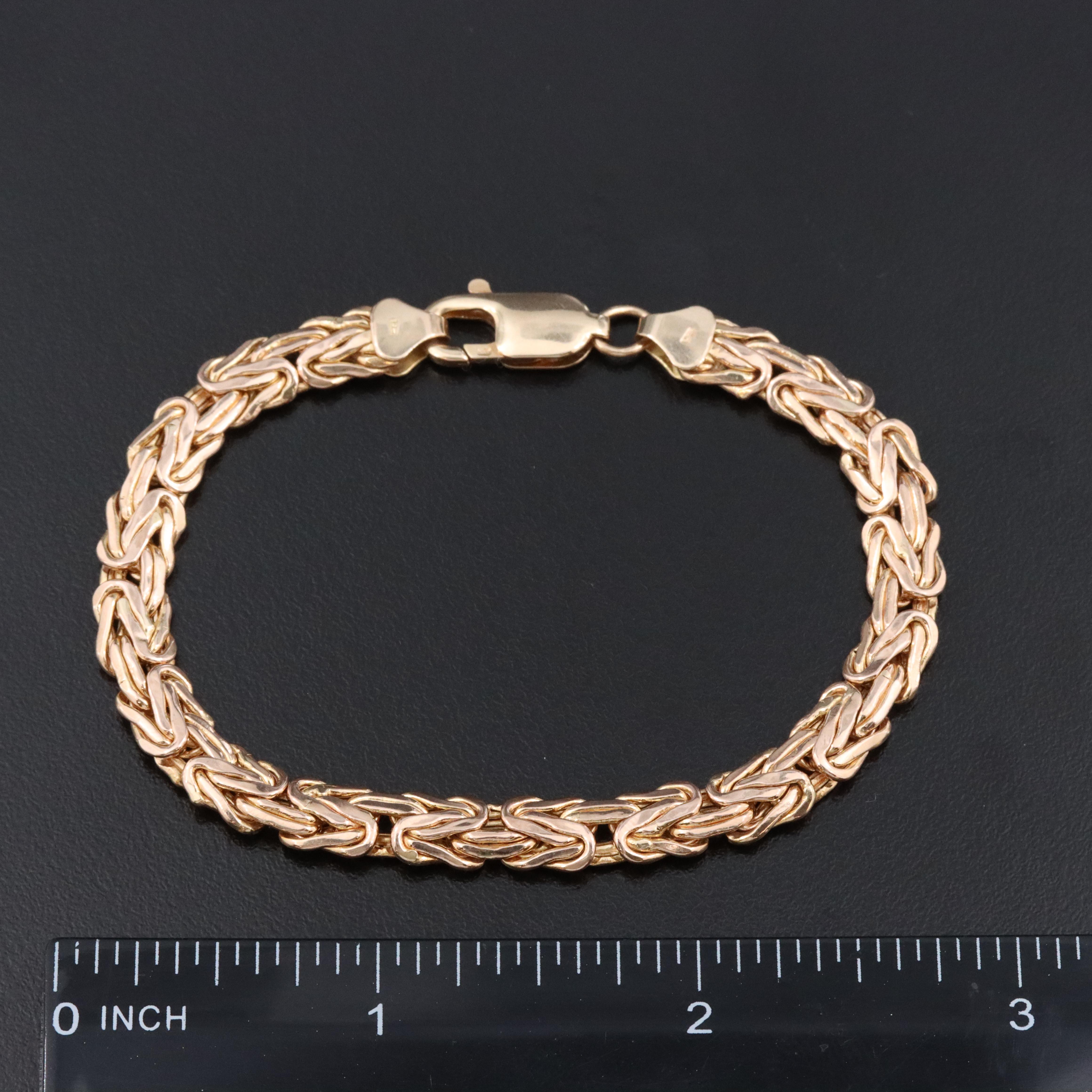 Italian 14K Byzantine Chain Bracelet