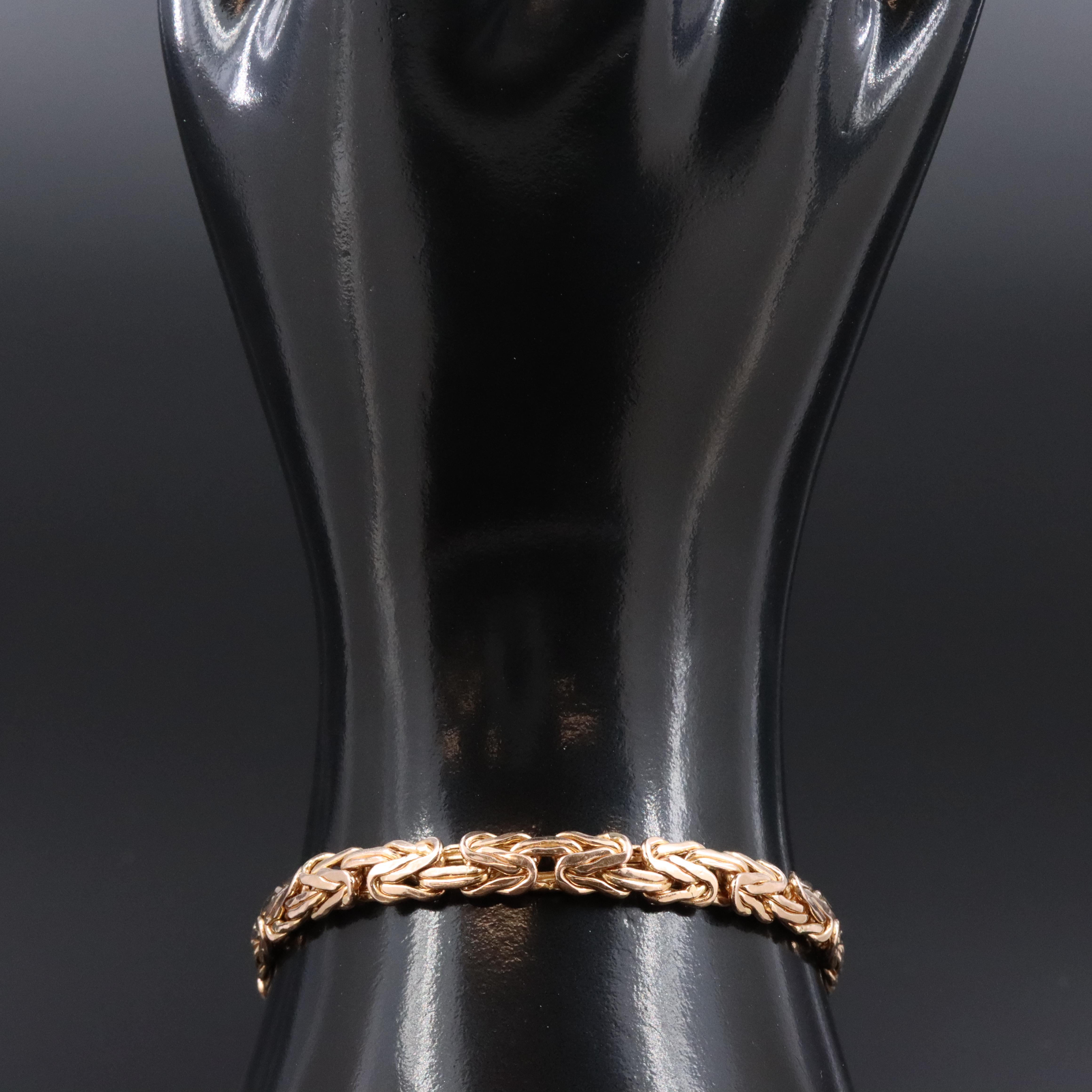 Italian 14K Byzantine Chain Bracelet
