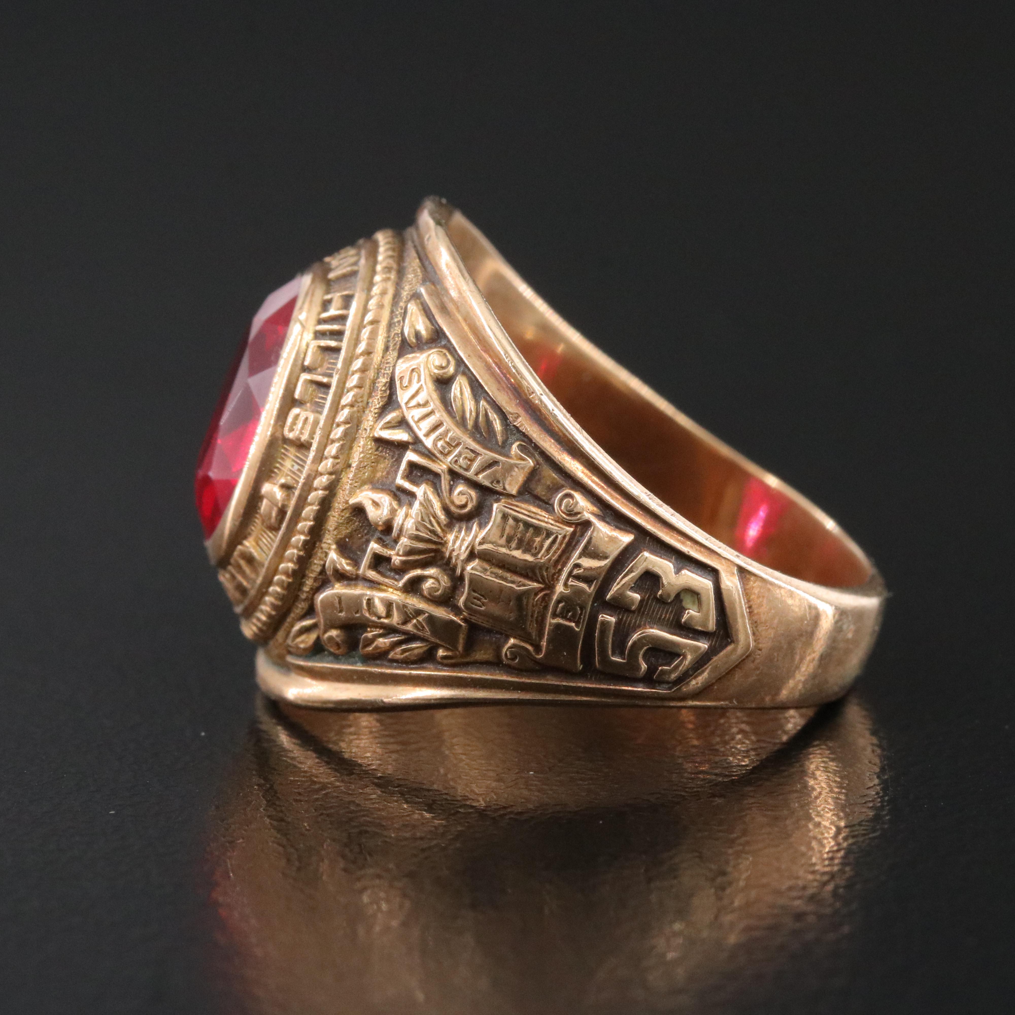 Vintage Josten 10K Ruby Class Ring Western Hills, Cincinnati