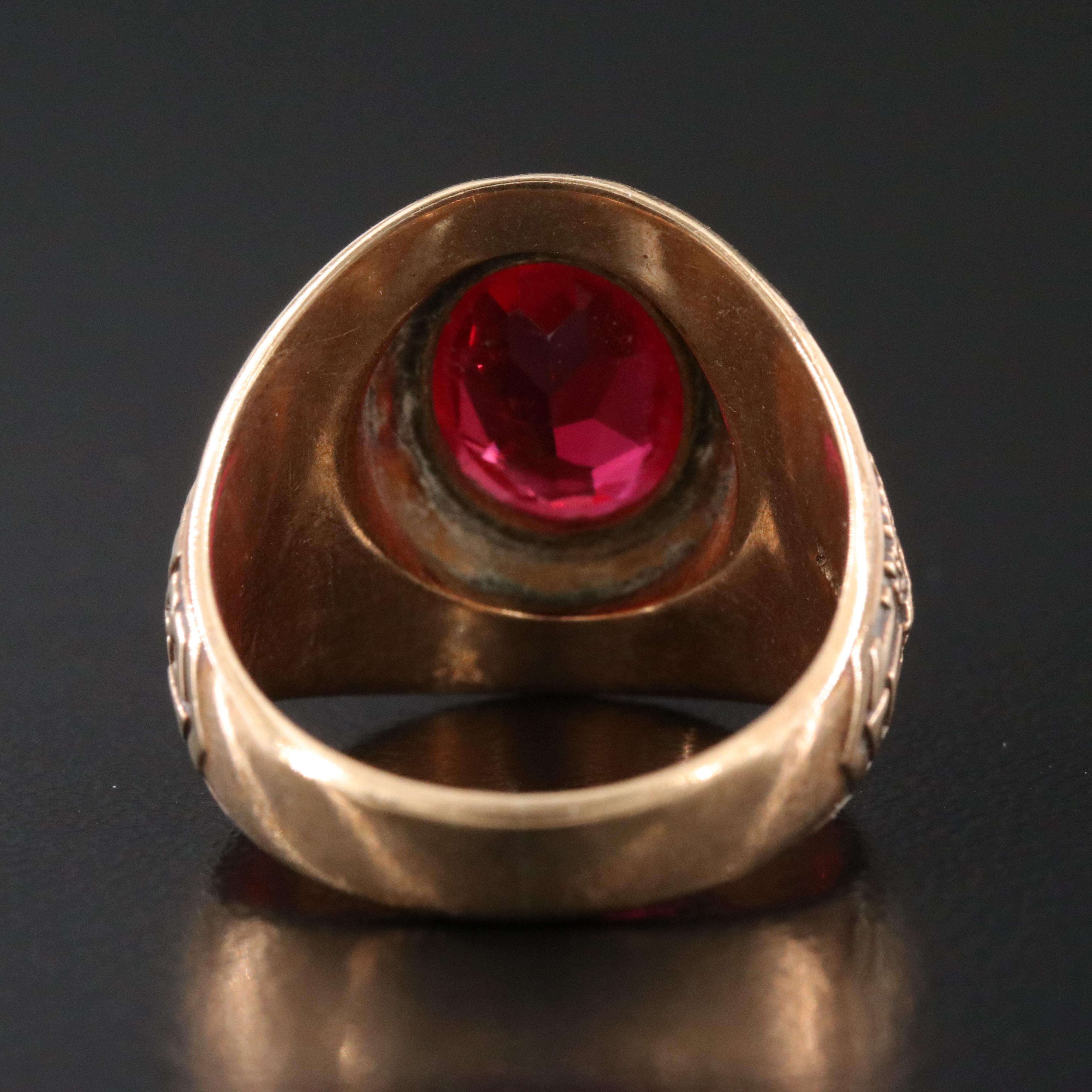 Vintage Josten 10K Ruby Class Ring Western Hills, Cincinnati