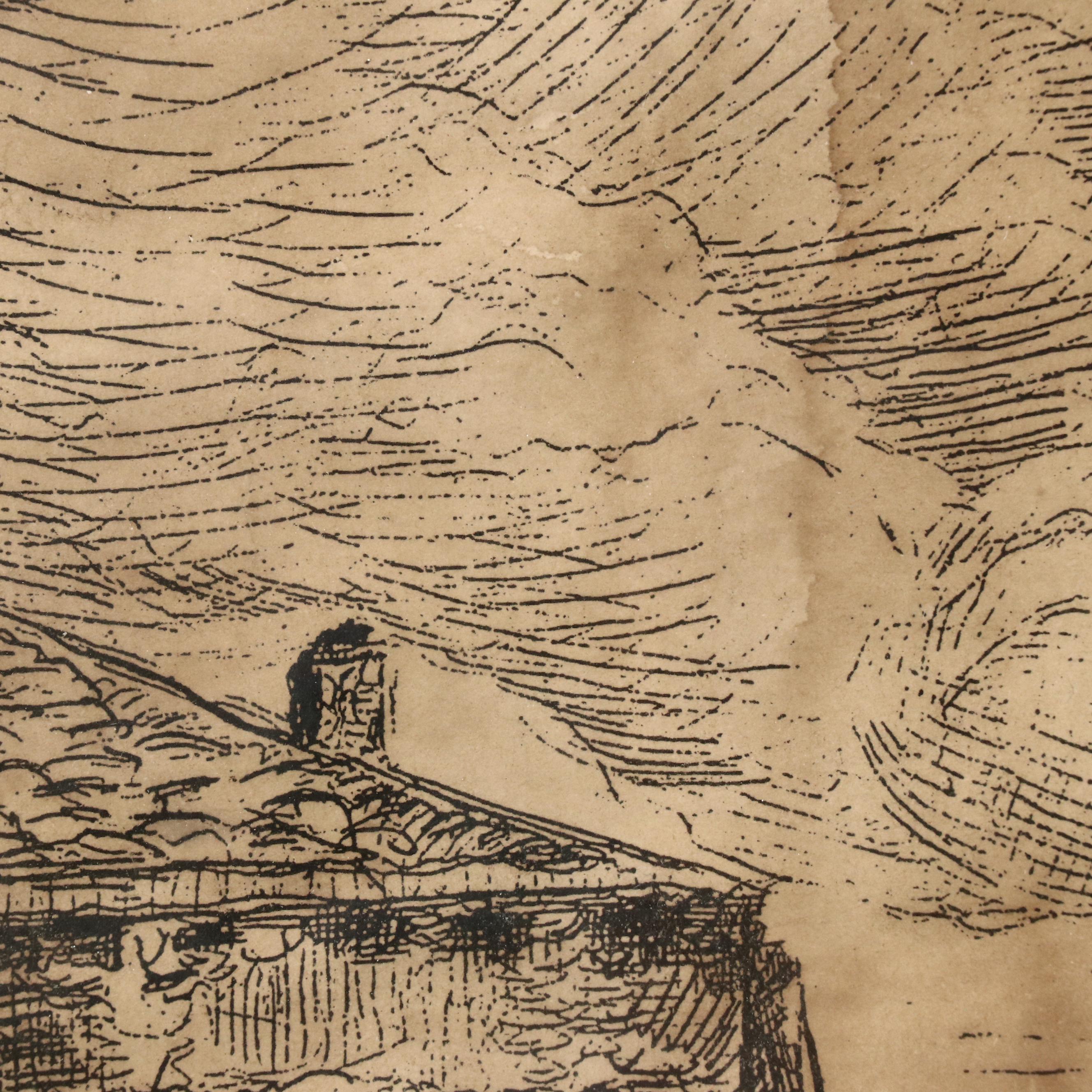 Lithograph After Pierre Gusman  "The Salute of Venise," 20th Century