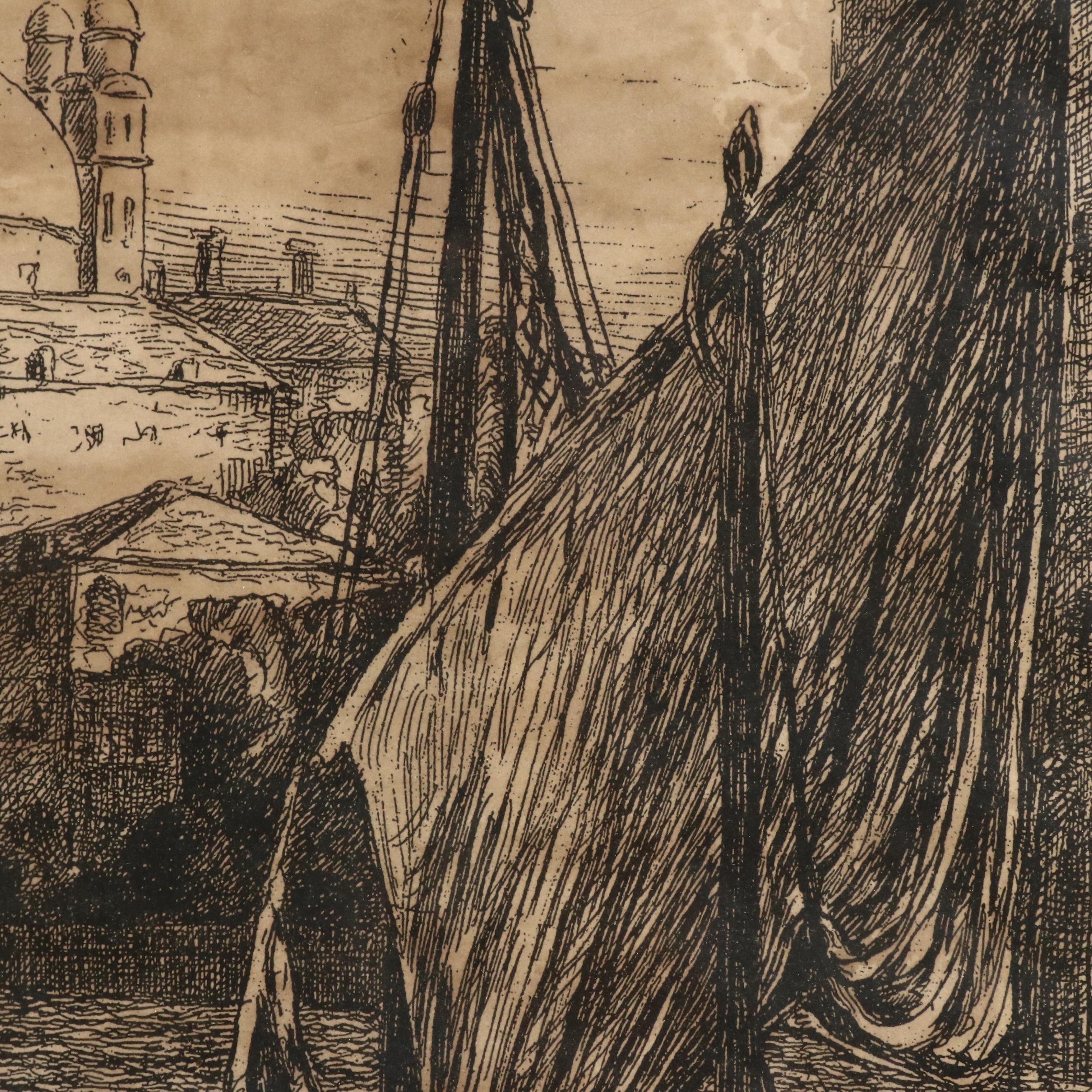Lithograph After Pierre Gusman  "The Salute of Venise," 20th Century