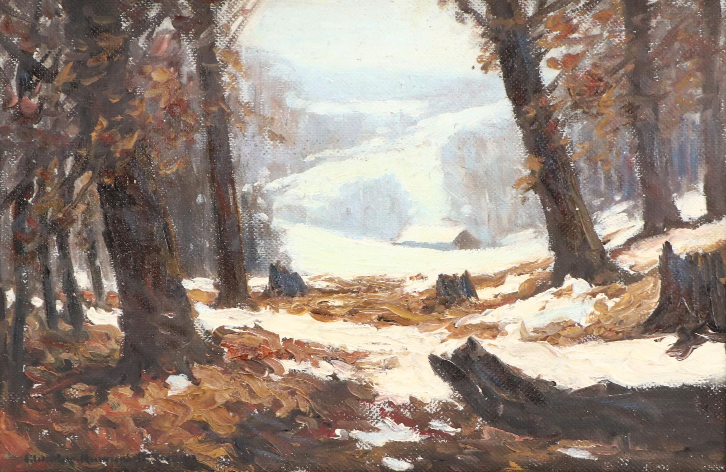 Charles Howard Clawson Jr. Forest Landscape Oil Painting, Mid-20th Century