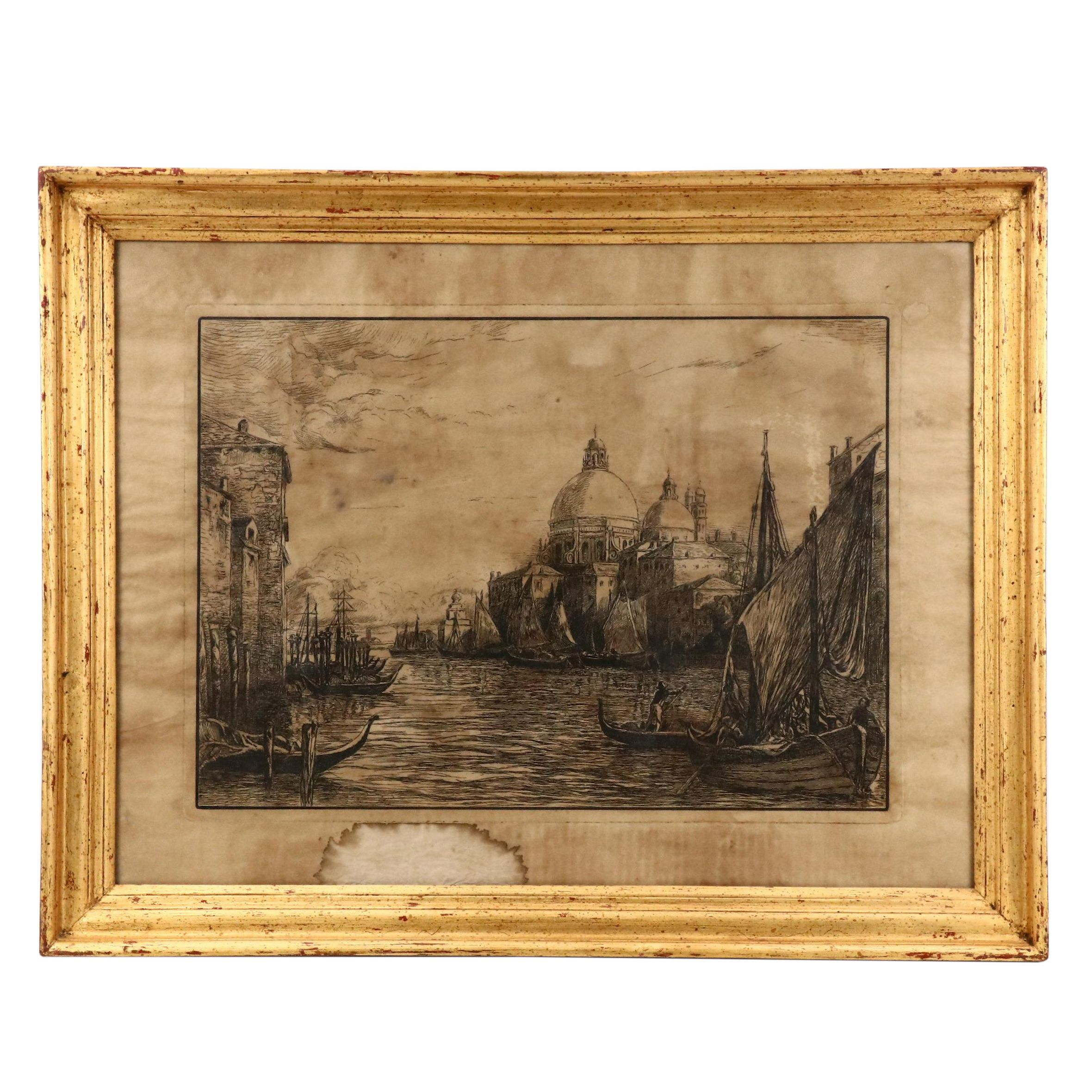 Lithograph After Pierre Gusman  "The Salute of Venise," 20th Century