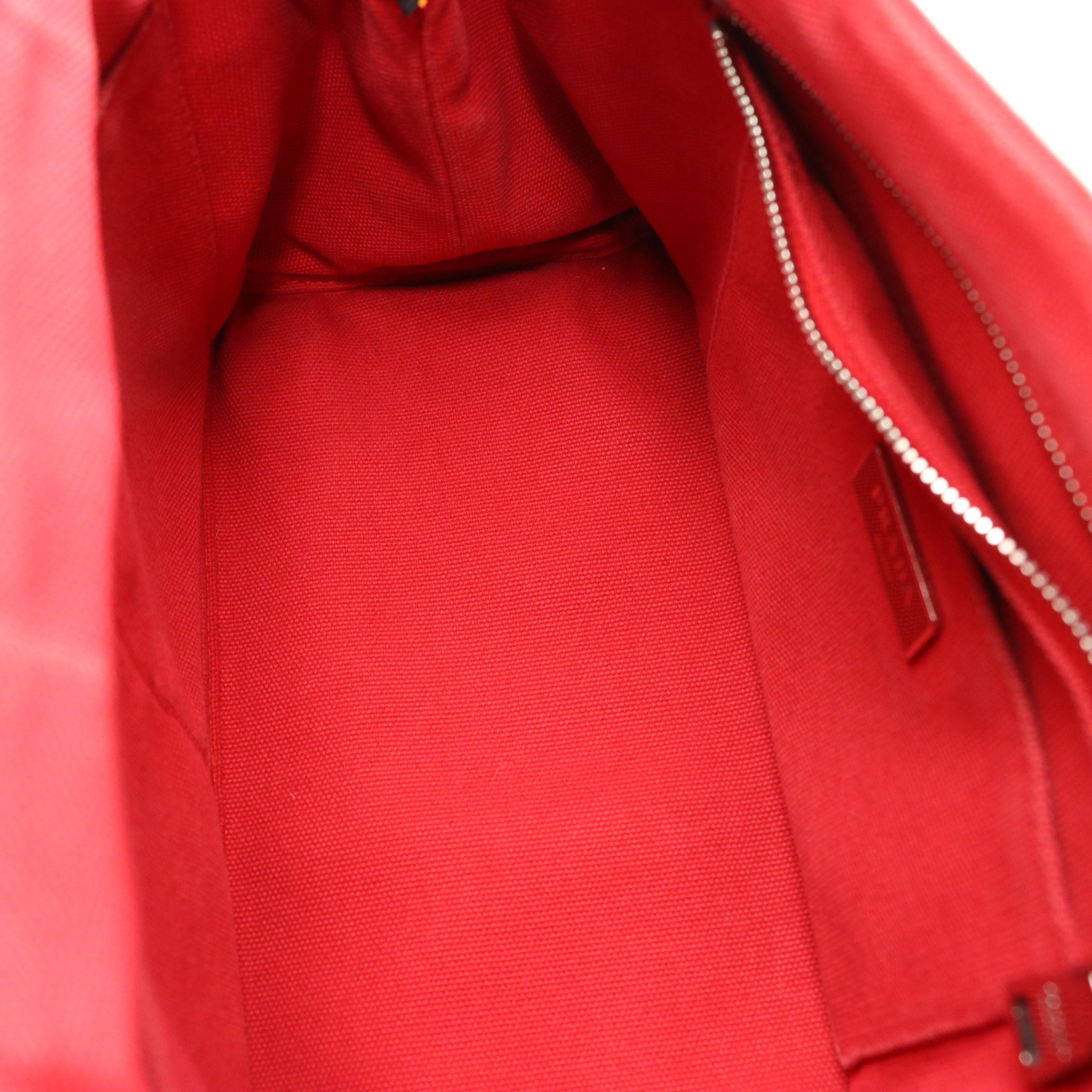 Prada Canapa Bijoux Tote in Crystal Studded Red Canvas