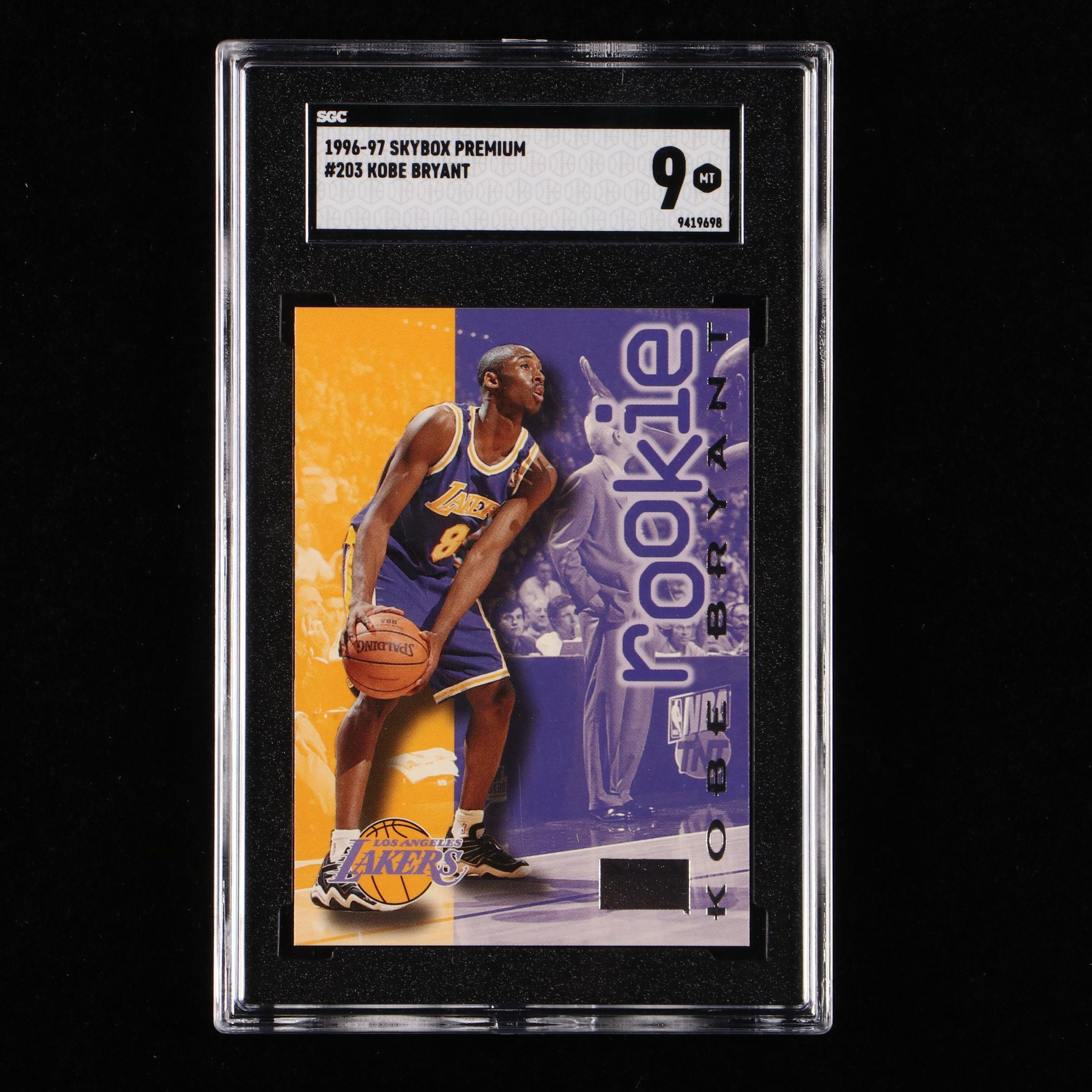 1996-97 Skybox Premium Kobe Bryant Rookie Basketball Card Graded SGC 9
