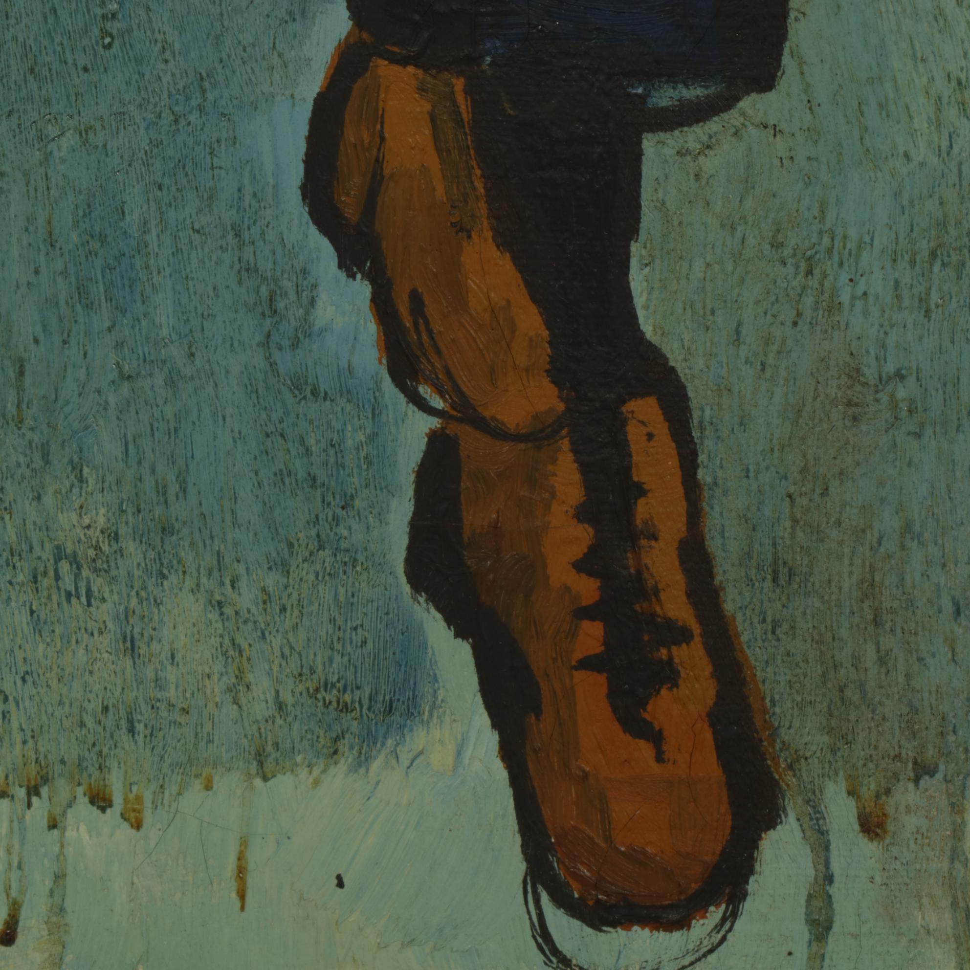 Hodges Nestled Ventriloquist Dummies Oil Painting, 20th Century