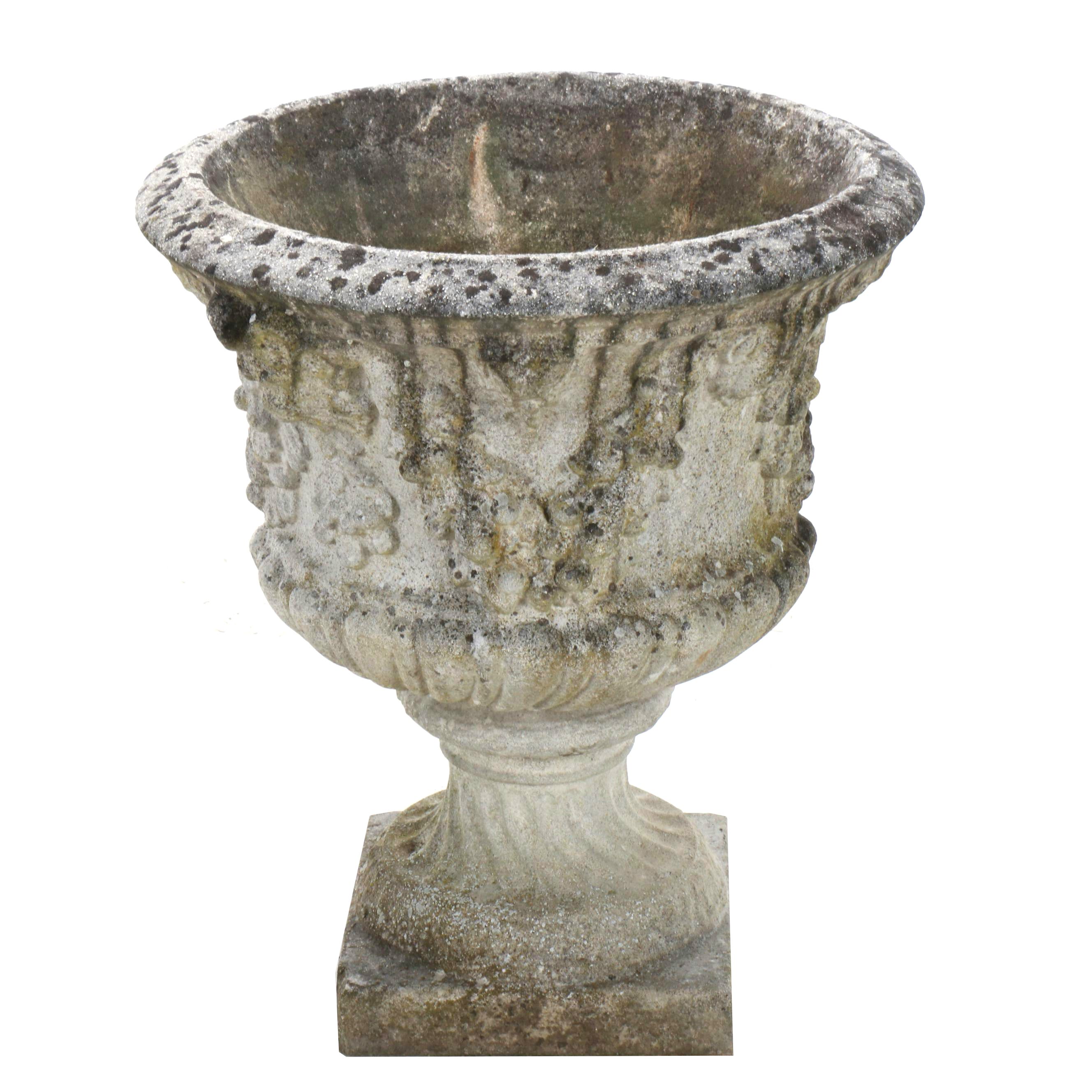 Neoclassical Concrete Garden Pedestal Urn Planter