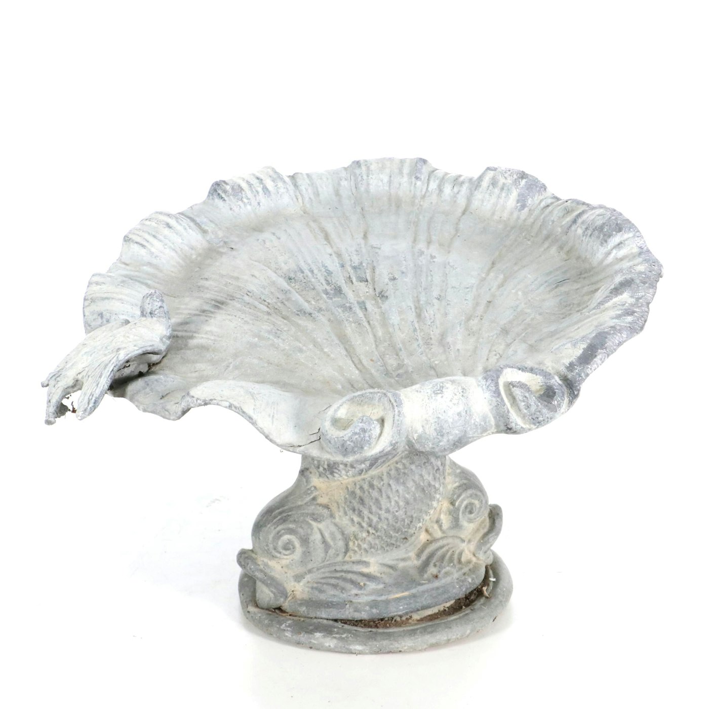 Rocaille Shell Form Birdbath with Dolphin Base | EBTH
