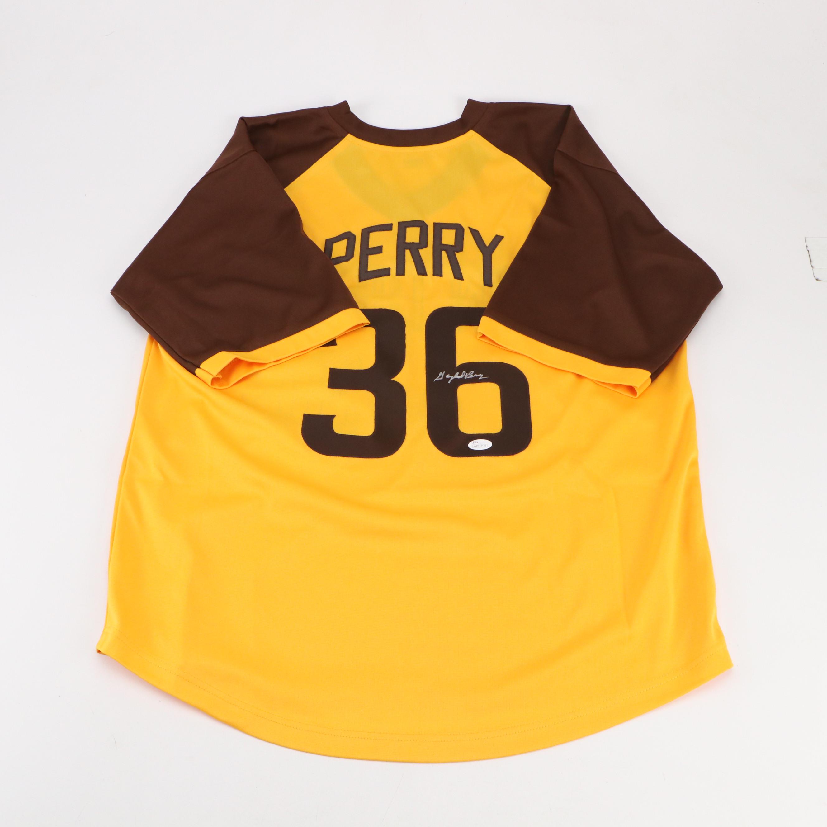 Gaylord Perry and Phil Niekro Signed Baseball Jerseys