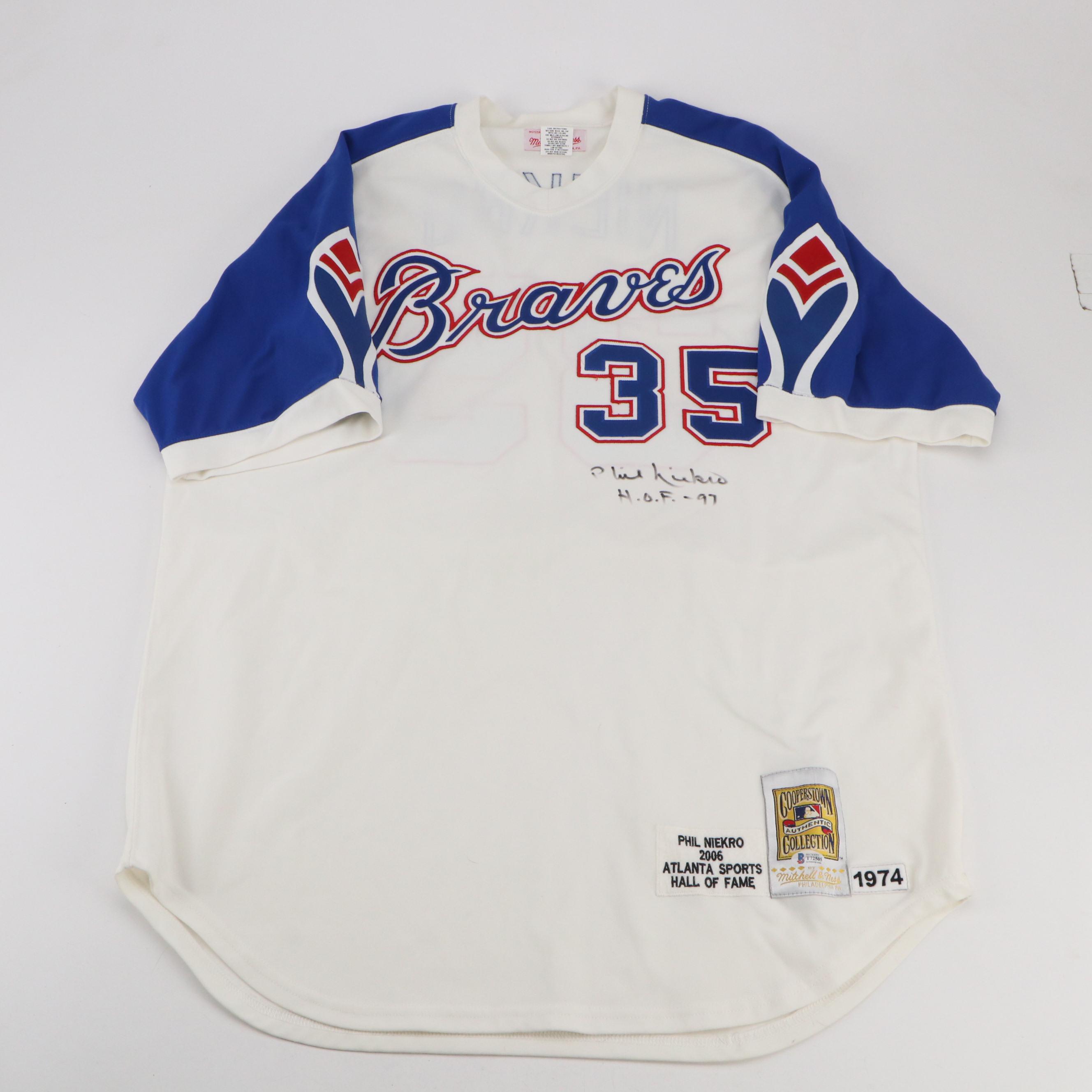 Gaylord Perry and Phil Niekro Signed Baseball Jerseys