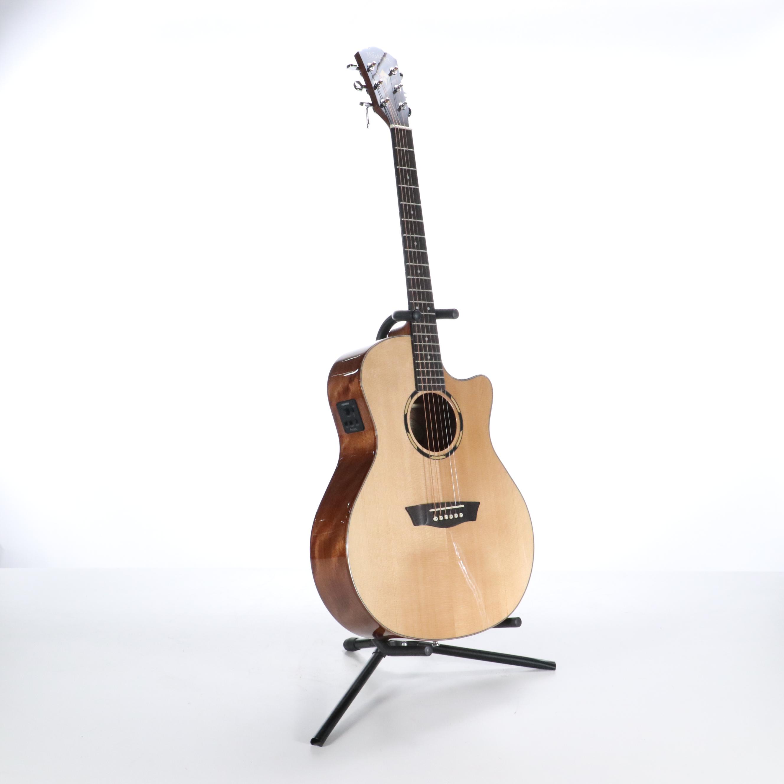 Washburn Woodline Series Single Cutaway Spruce Top Electric Acoustic Guitar