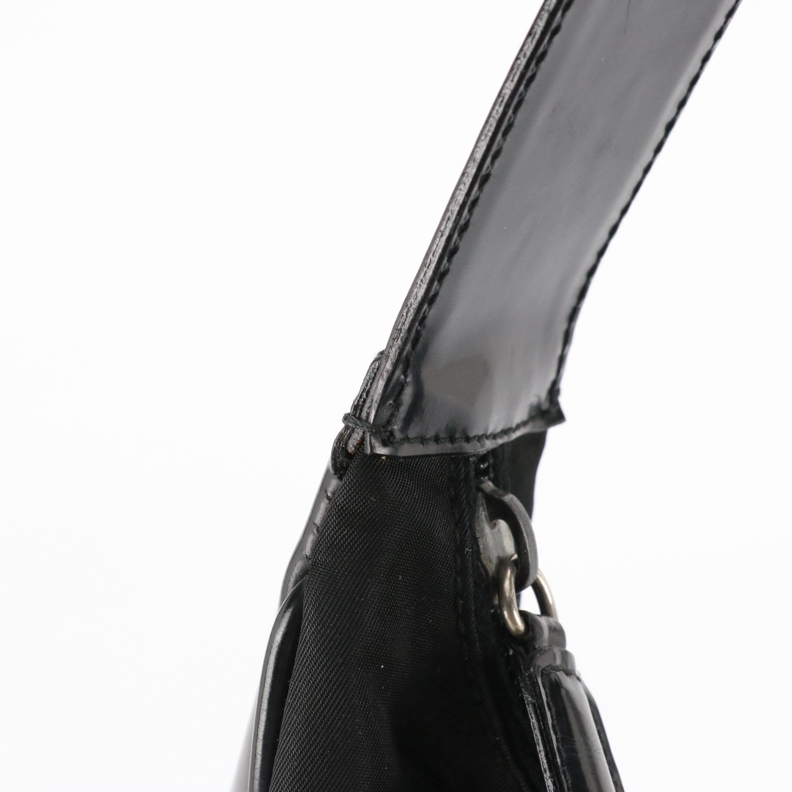 Prada Hobo Shoulder Bag in Black Nylon and Leather Trim