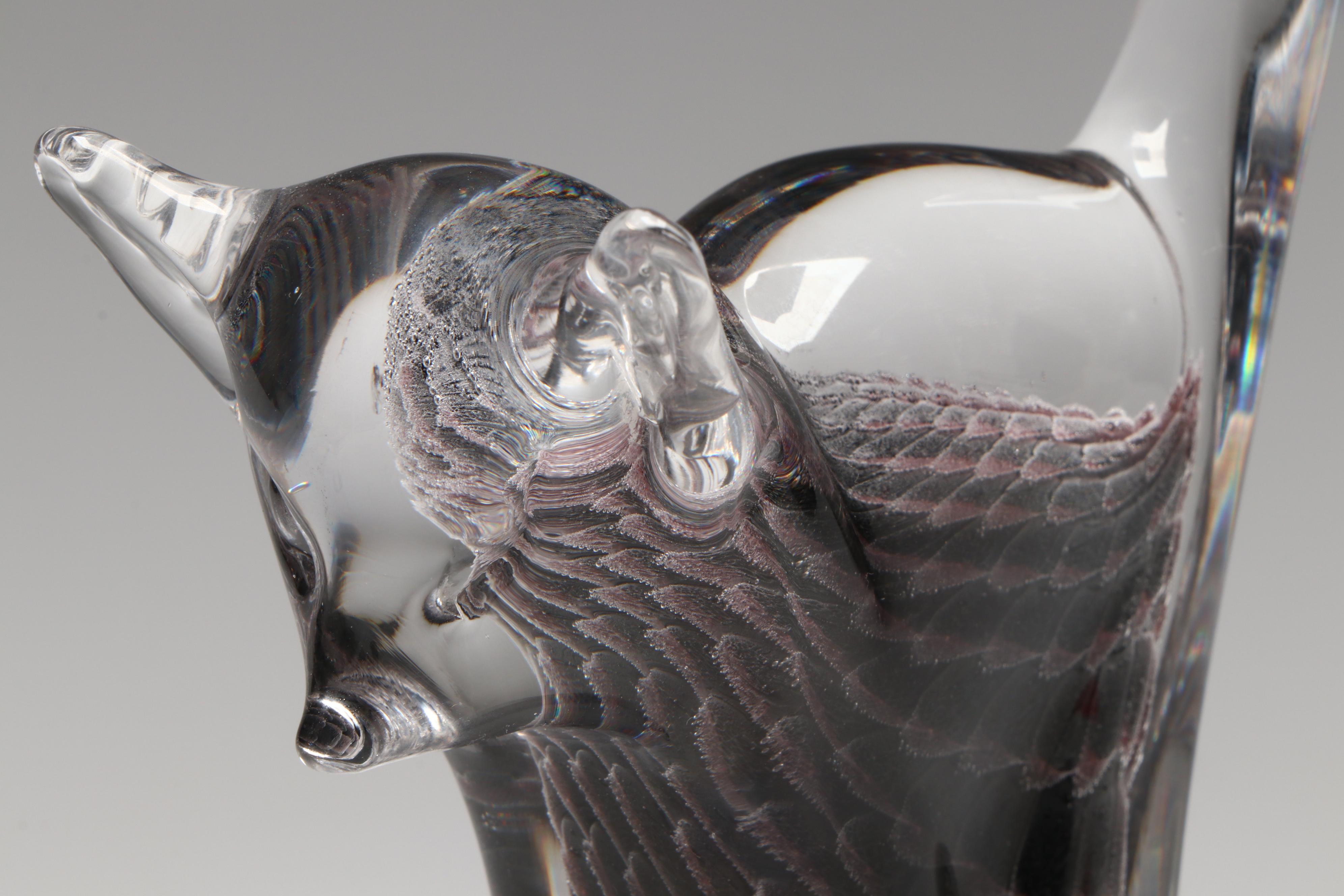 FM Marcolin Swedish Handmade Art Glass "Cat" Figure