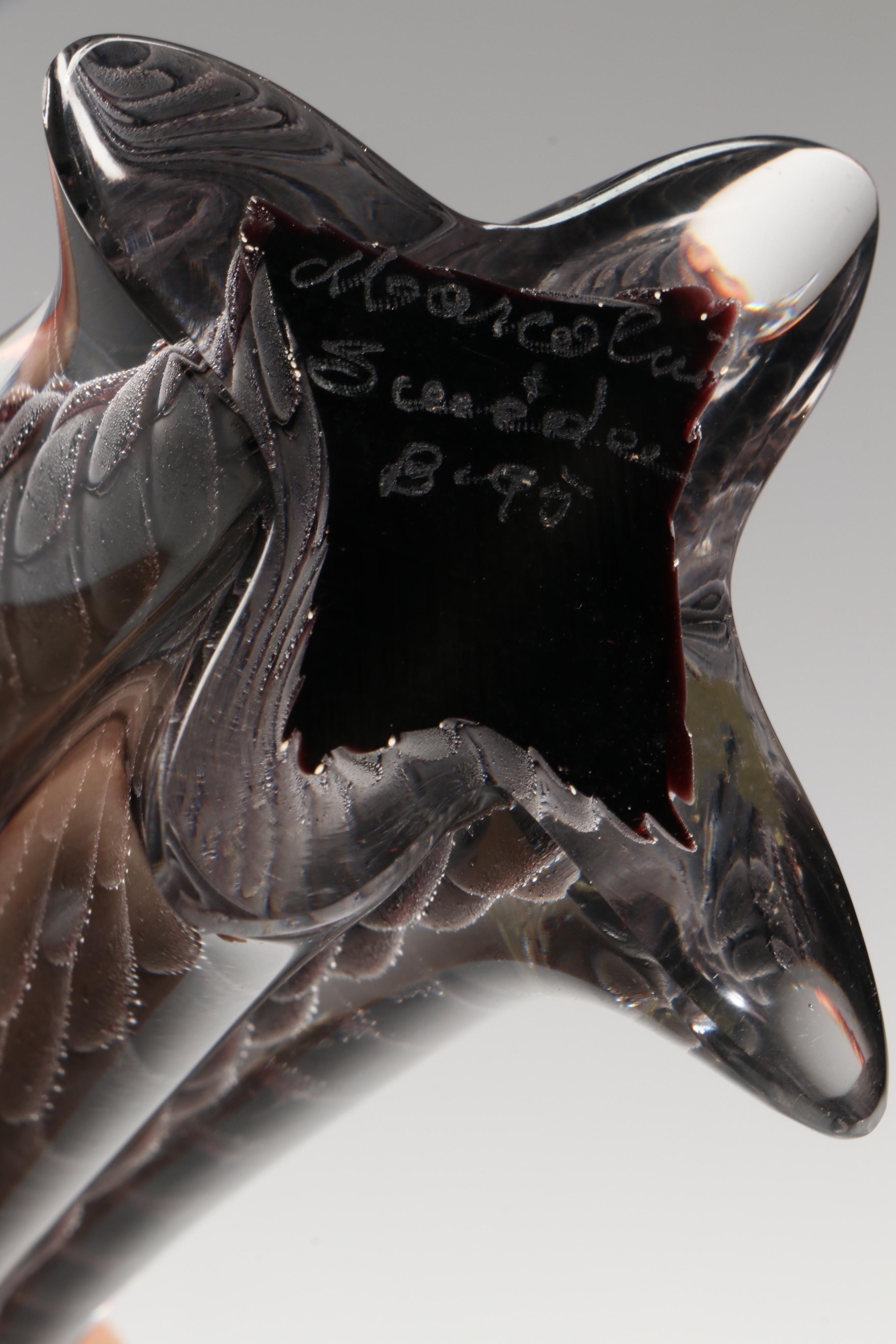 FM Marcolin Swedish Handmade Art Glass "Cat" Figure