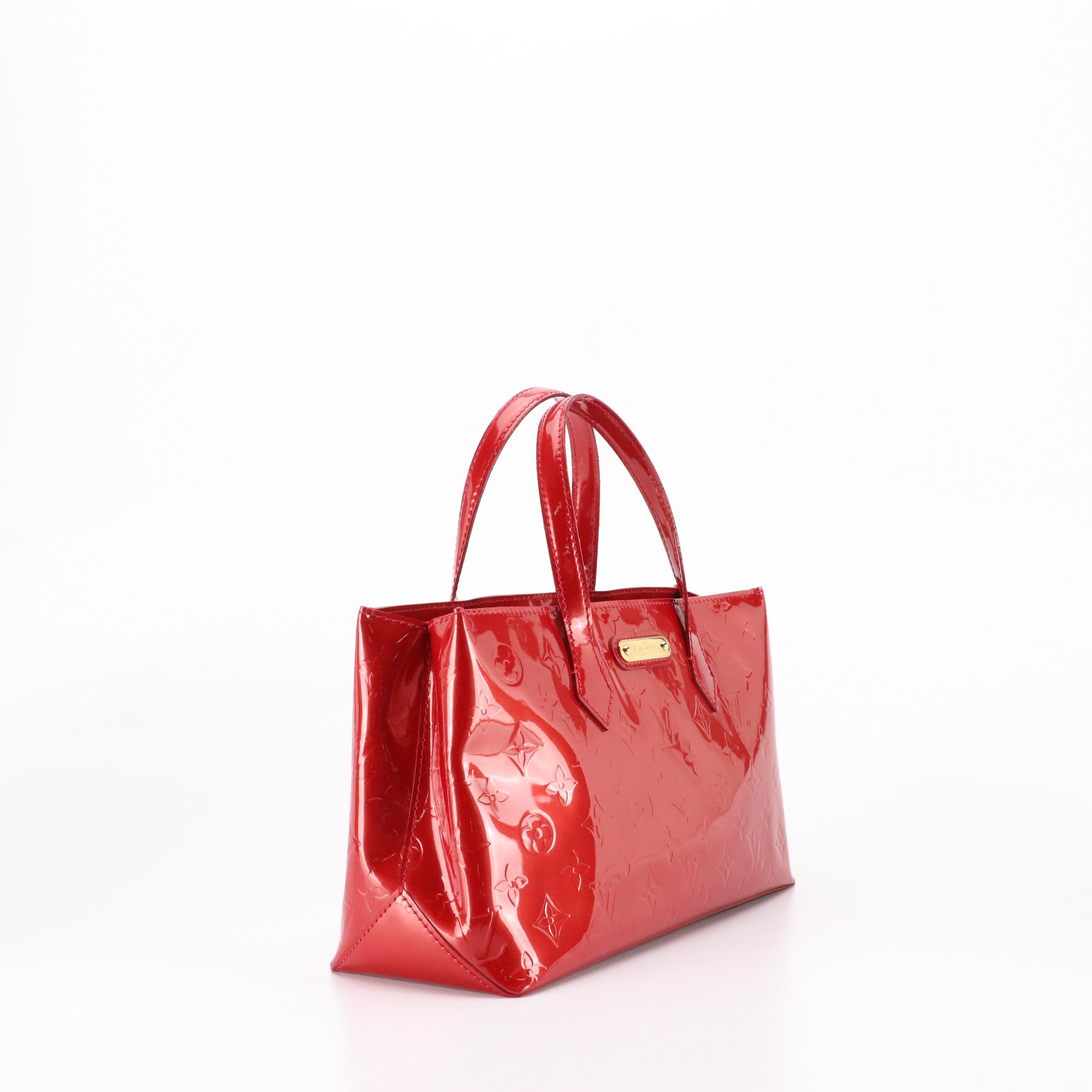 Louis Vuitton Wilshire PM Handbag in Red Vernis Leather