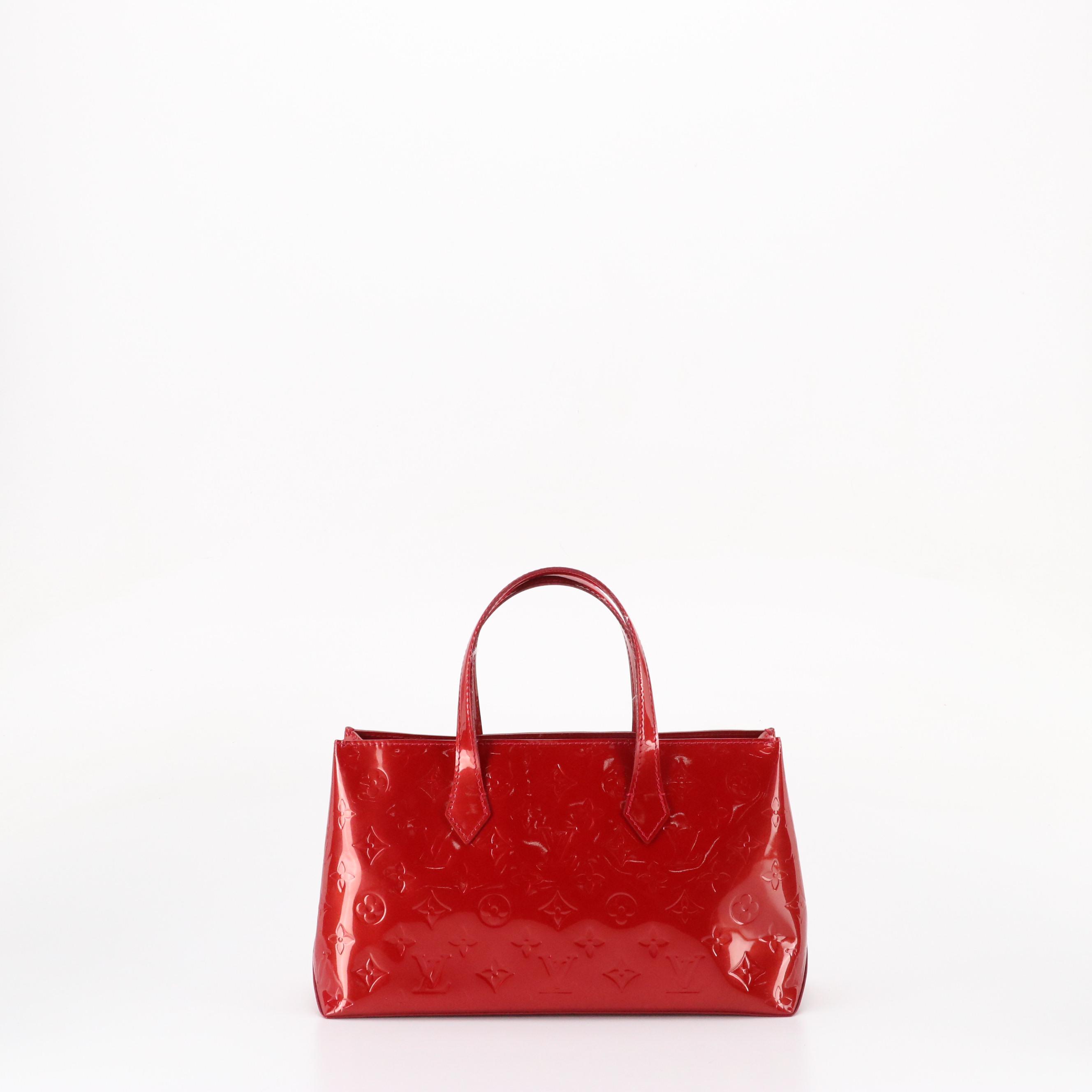 Louis Vuitton Wilshire PM Handbag in Red Vernis Leather