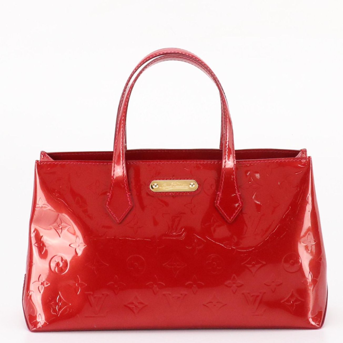 Louis Vuitton Wilshire PM Handbag in Red Vernis Leather