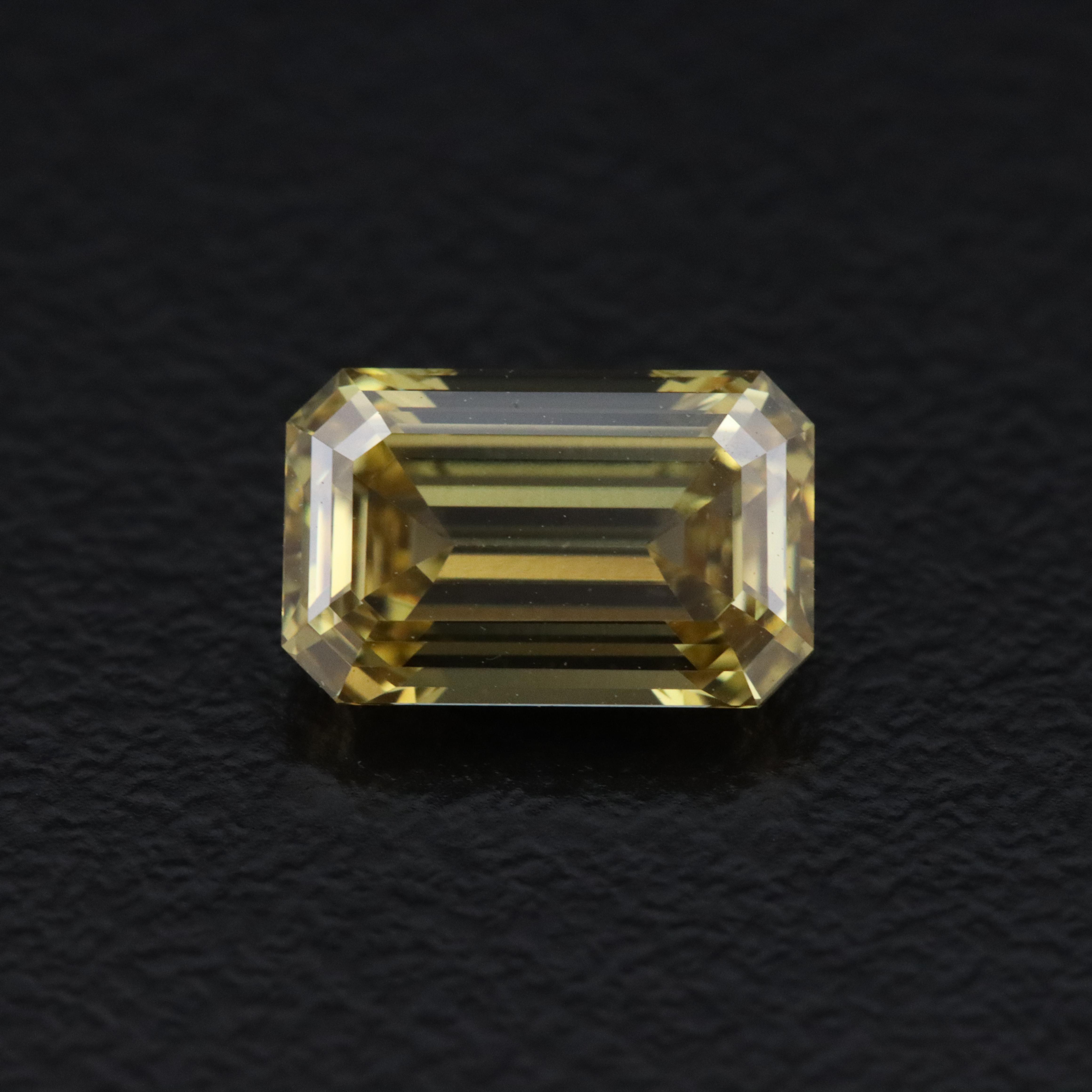 Loose 1.38 CT Lab Grown Fancy Yellow Diamond with IGI Report