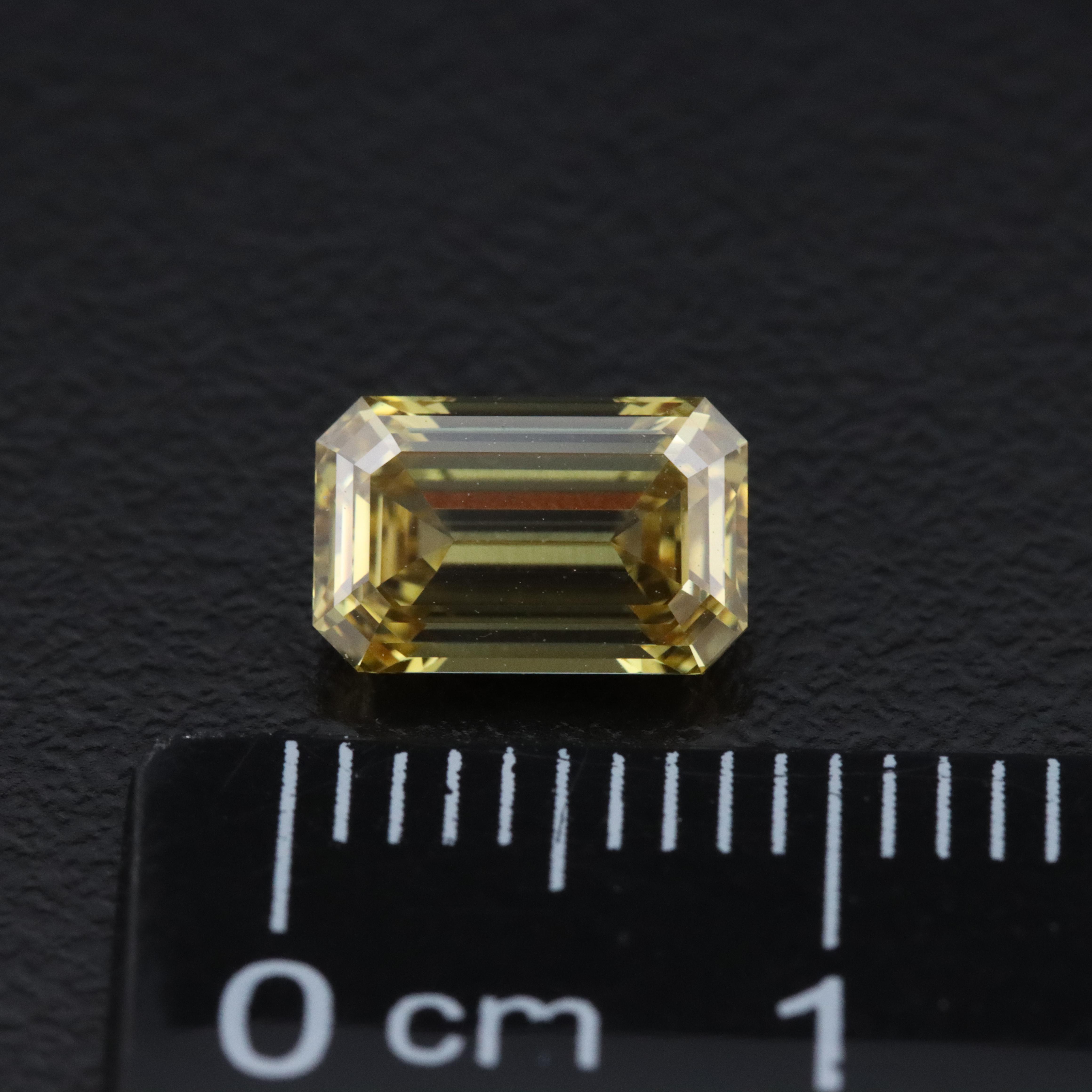 Loose 1.38 CT Lab Grown Fancy Yellow Diamond with IGI Report