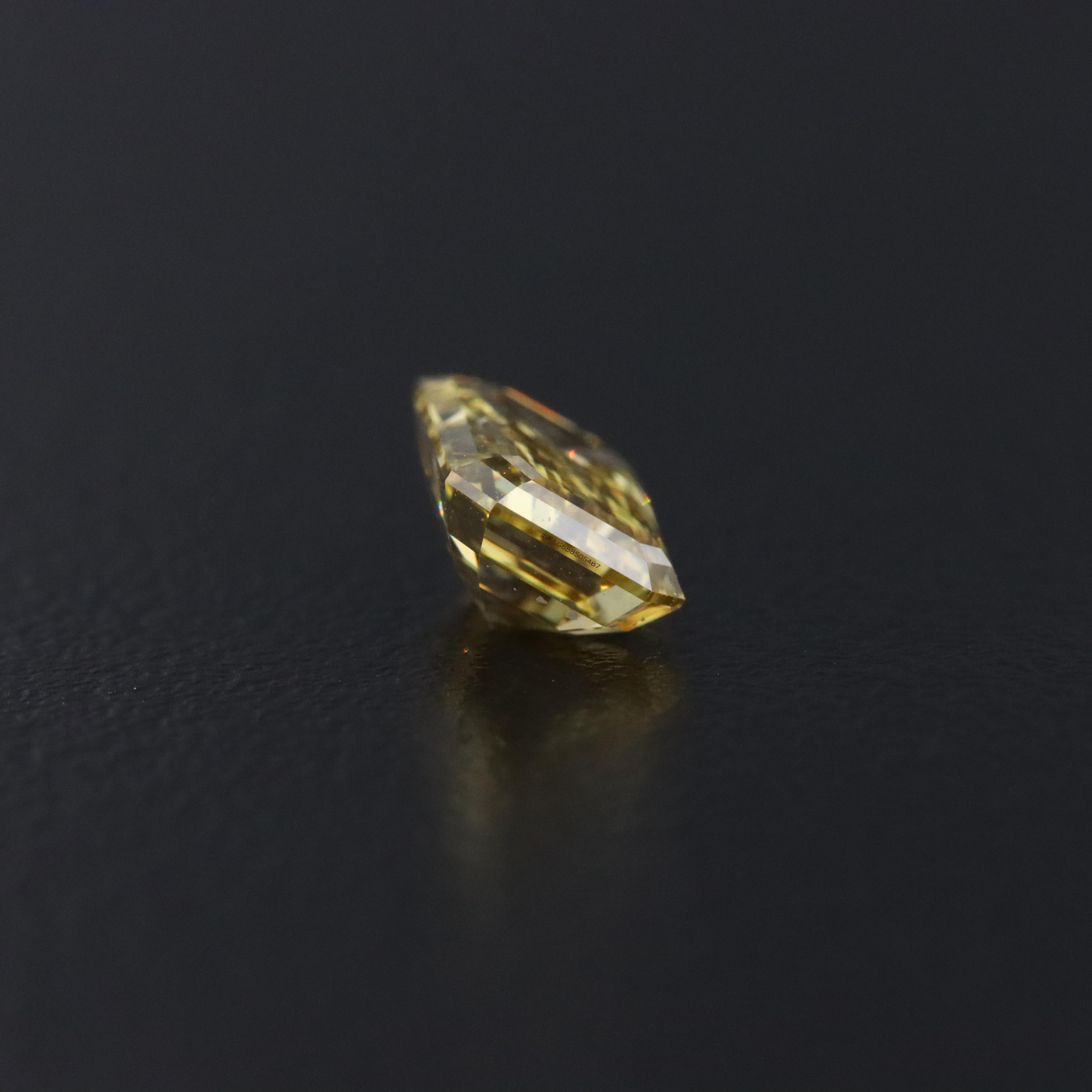 Loose 1.38 CT Lab Grown Fancy Yellow Diamond with IGI Report