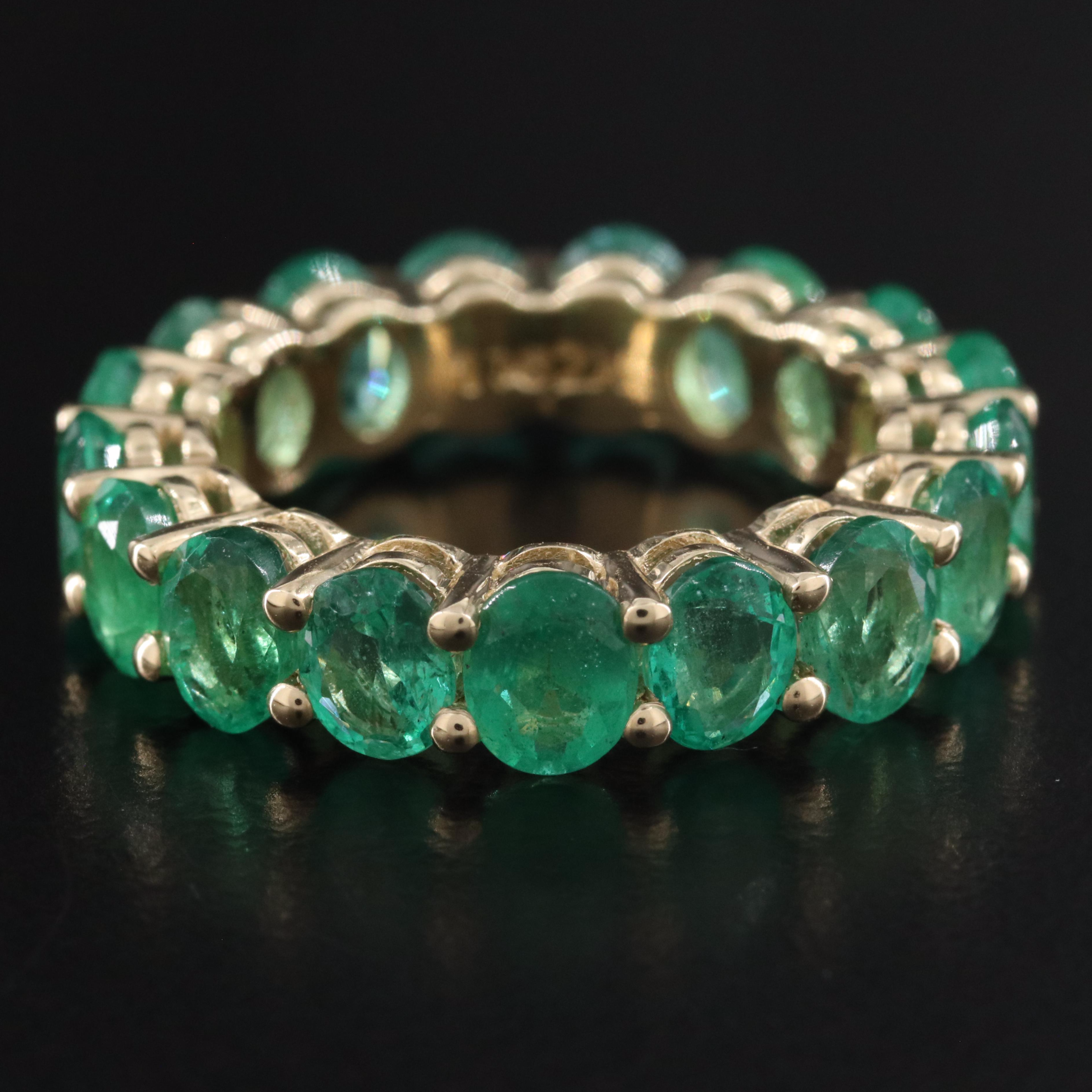 14K 7.58 CTW Emerald Eternity Band with IGI Report