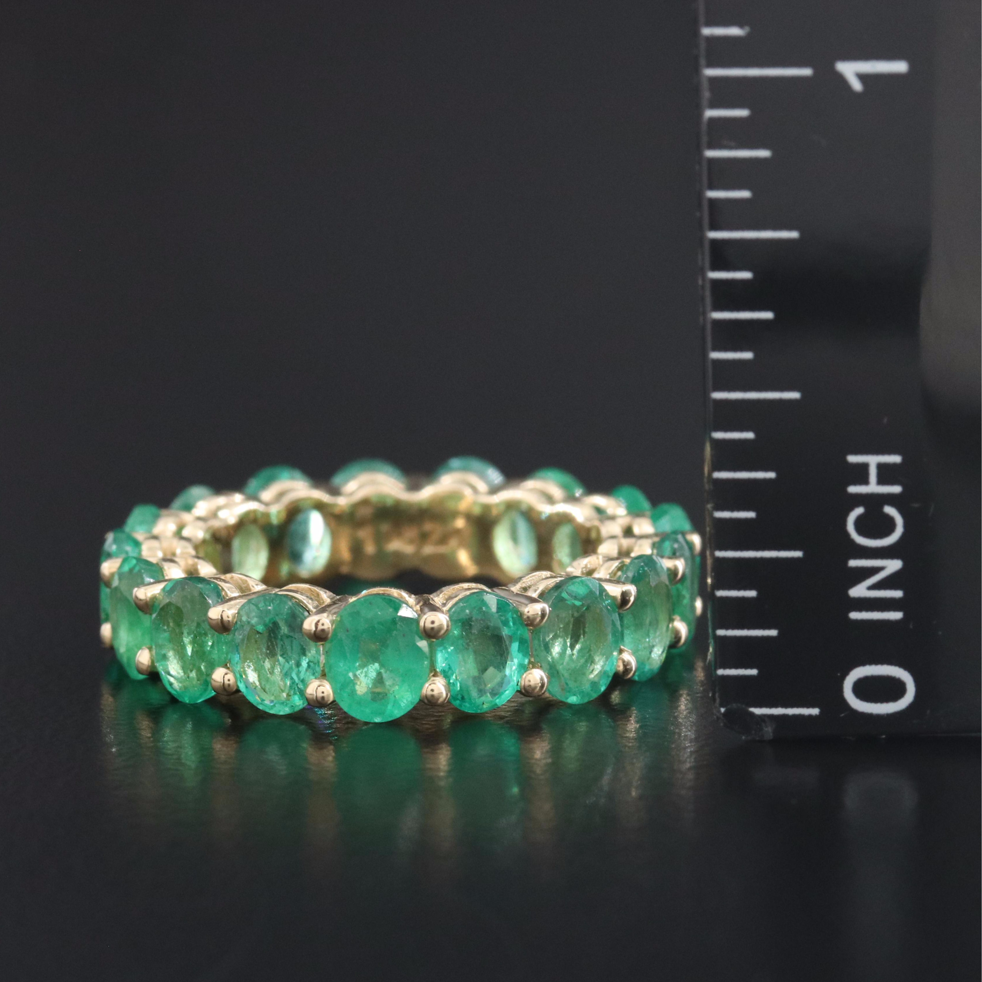 14K 7.58 CTW Emerald Eternity Band with IGI Report
