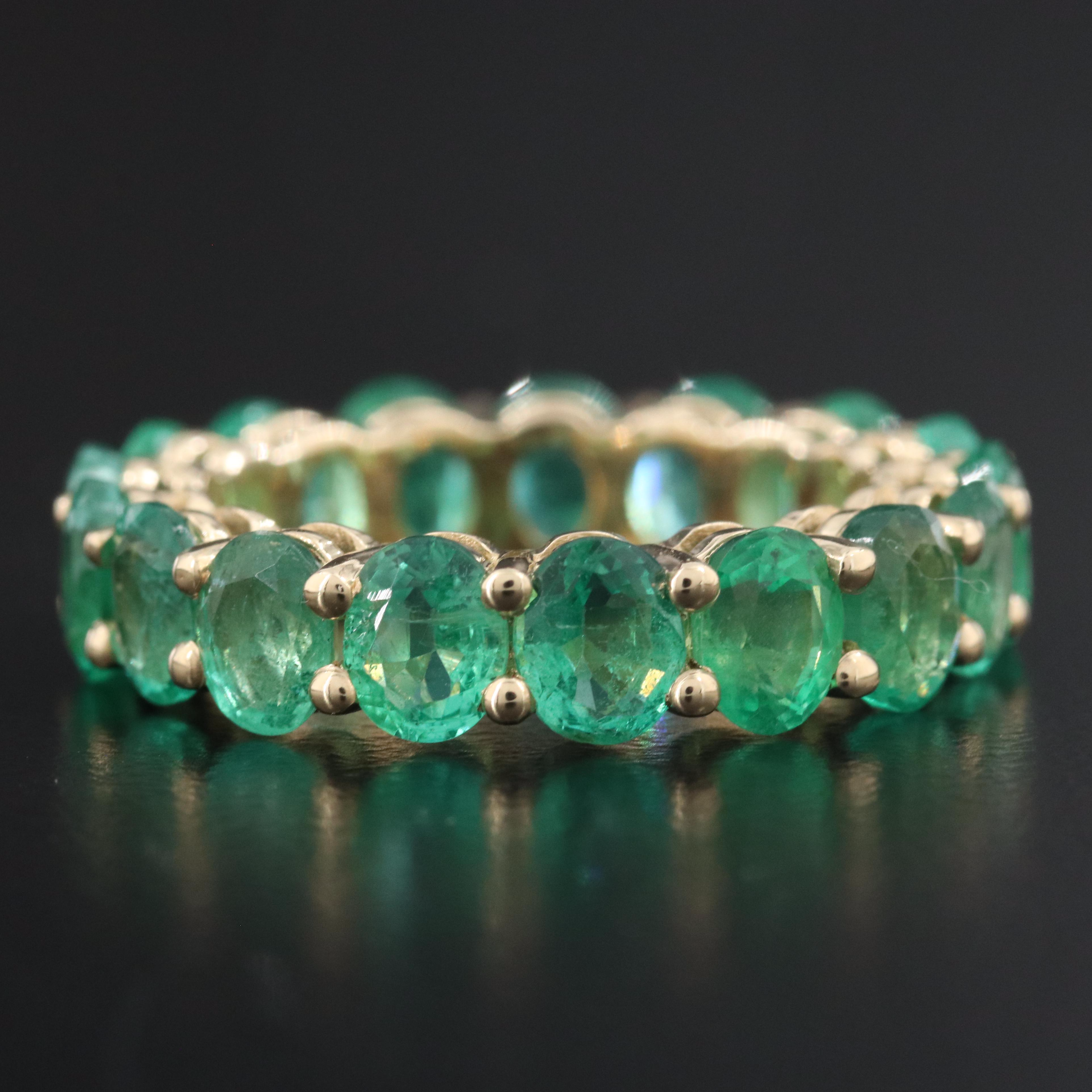 14K 7.58 CTW Emerald Eternity Band with IGI Report